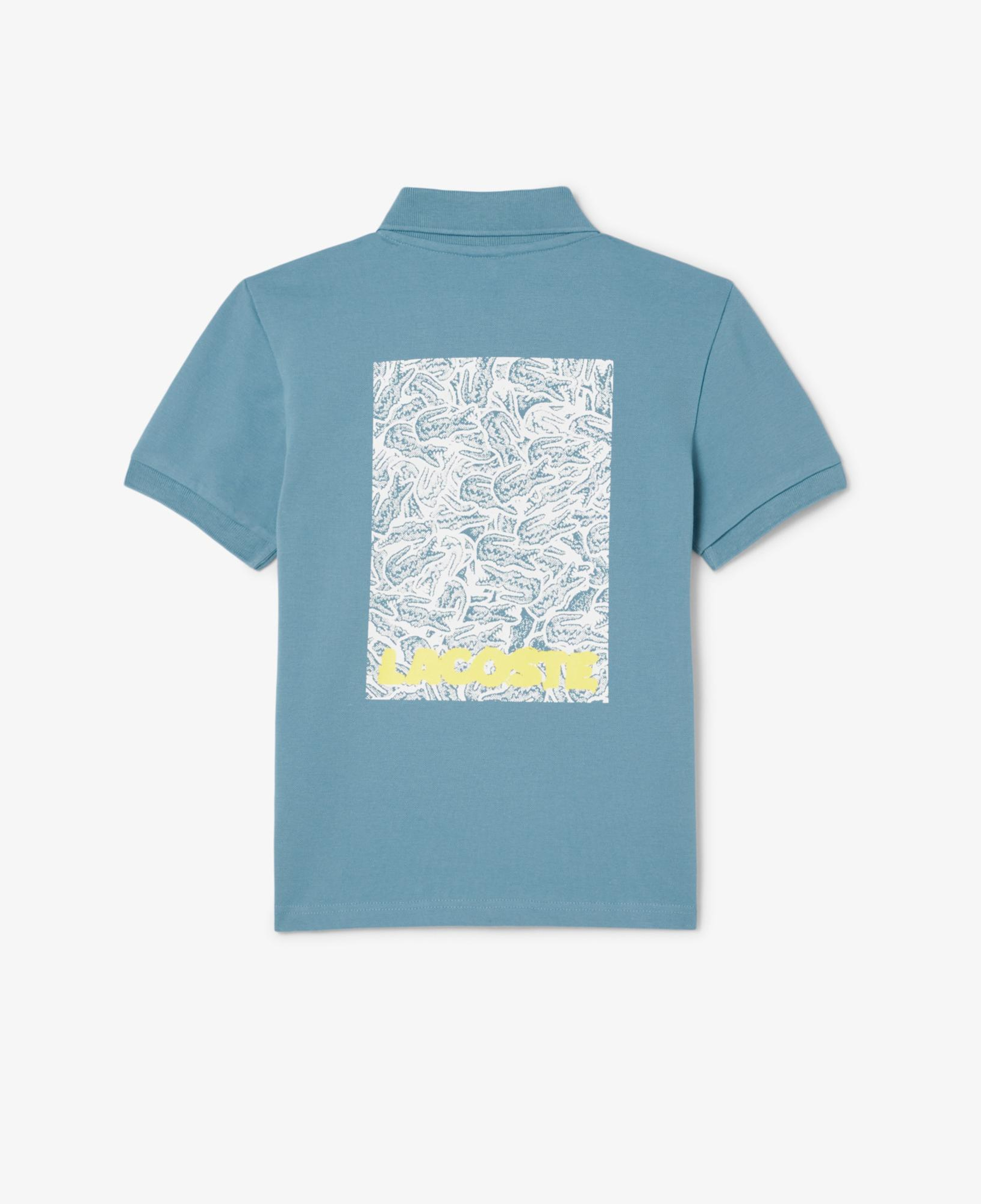Lacoste Pique Printed Çocuk Mavi Polo