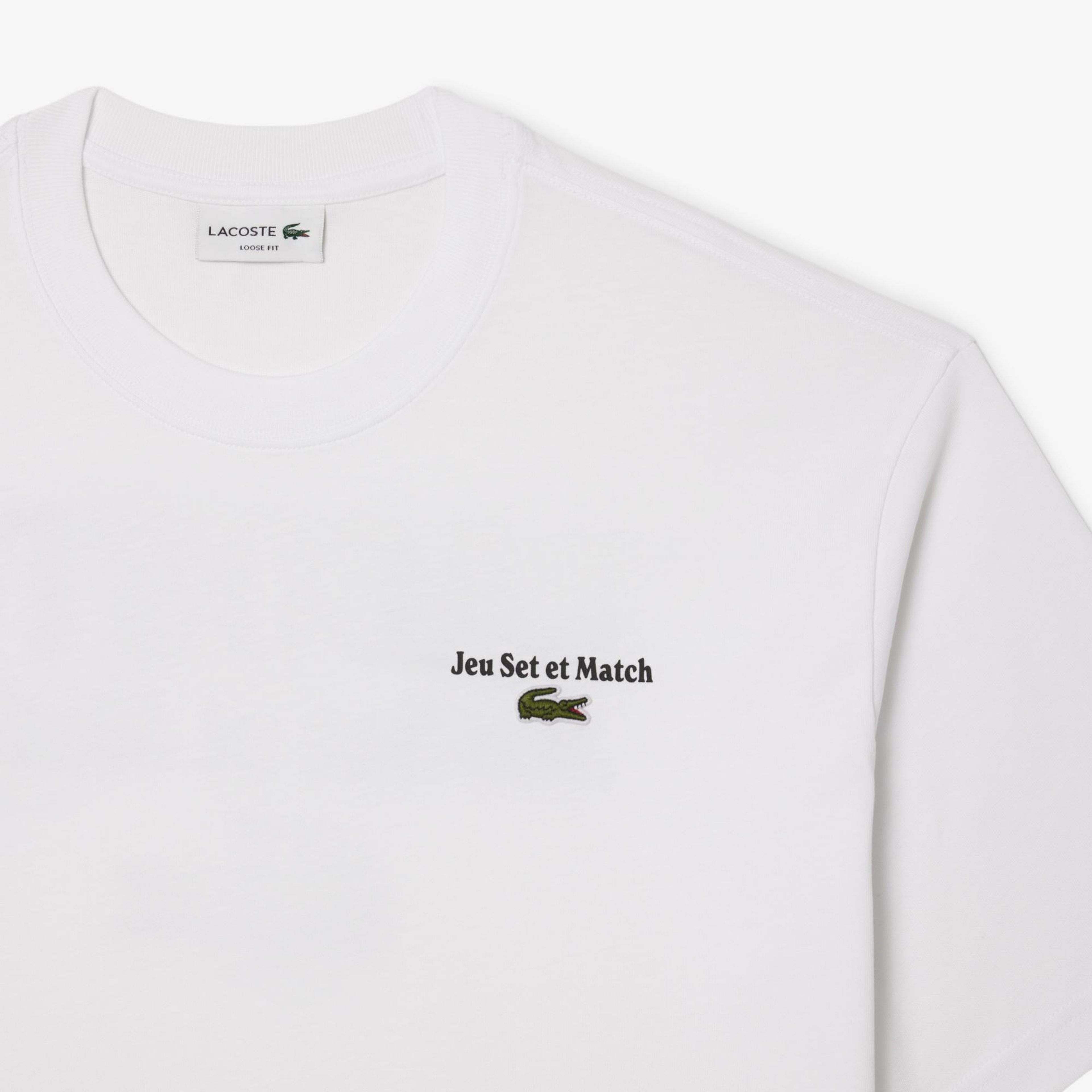 Lacoste Heavy Fit Printed Erkek Beyaz T-Shirt