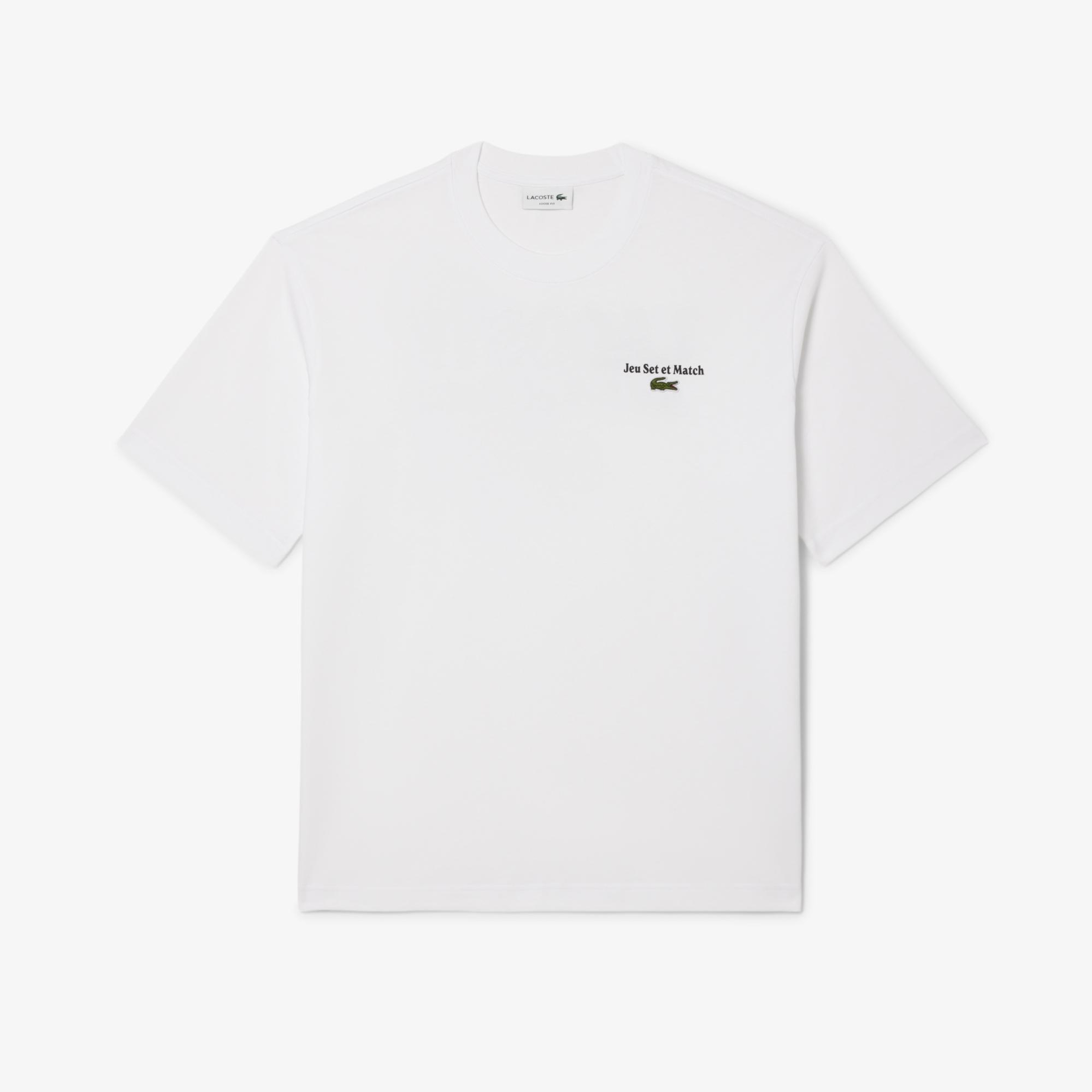 Lacoste Heavy Fit Printed Erkek Beyaz T-Shirt