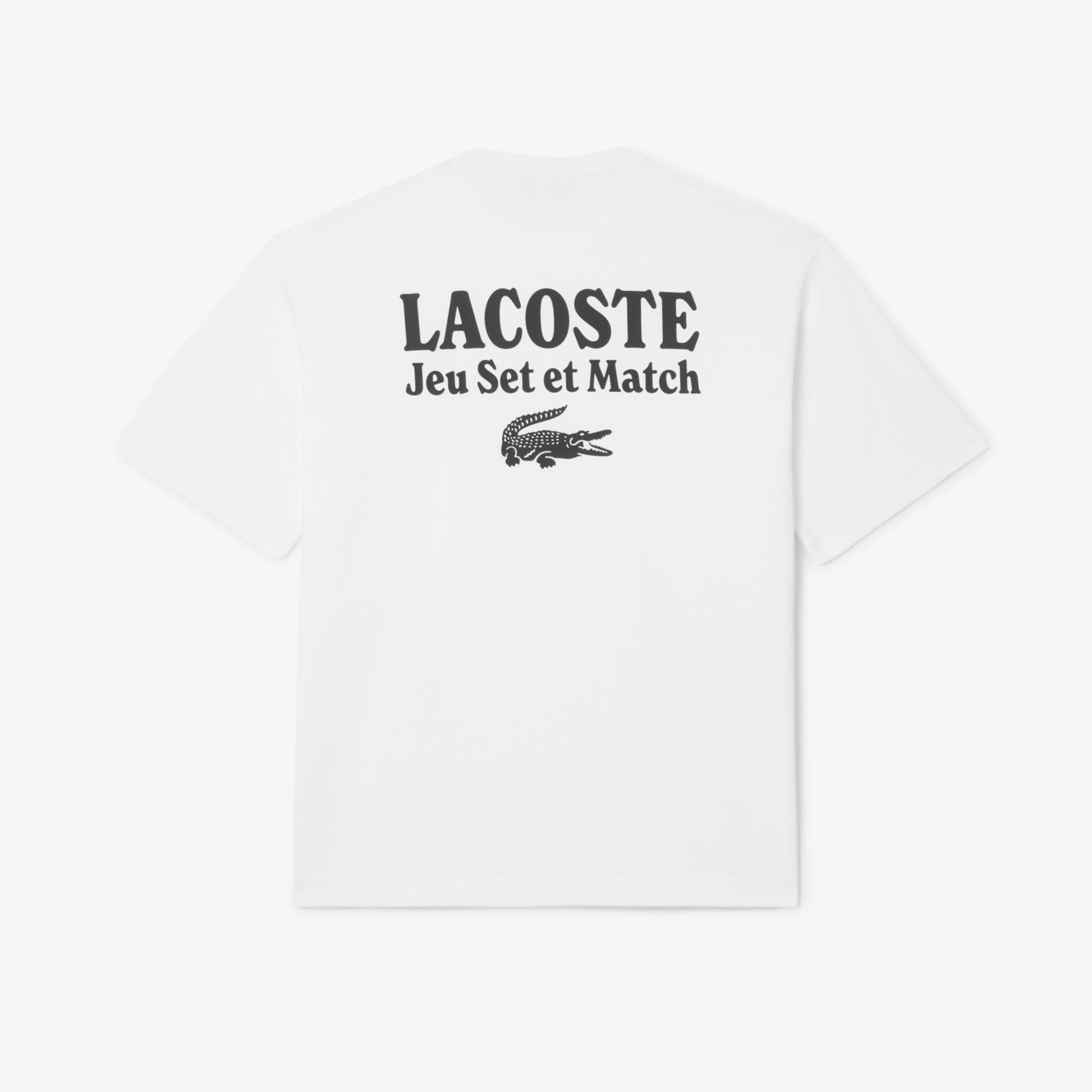 Lacoste Heavy Fit Printed Erkek Beyaz T-Shirt