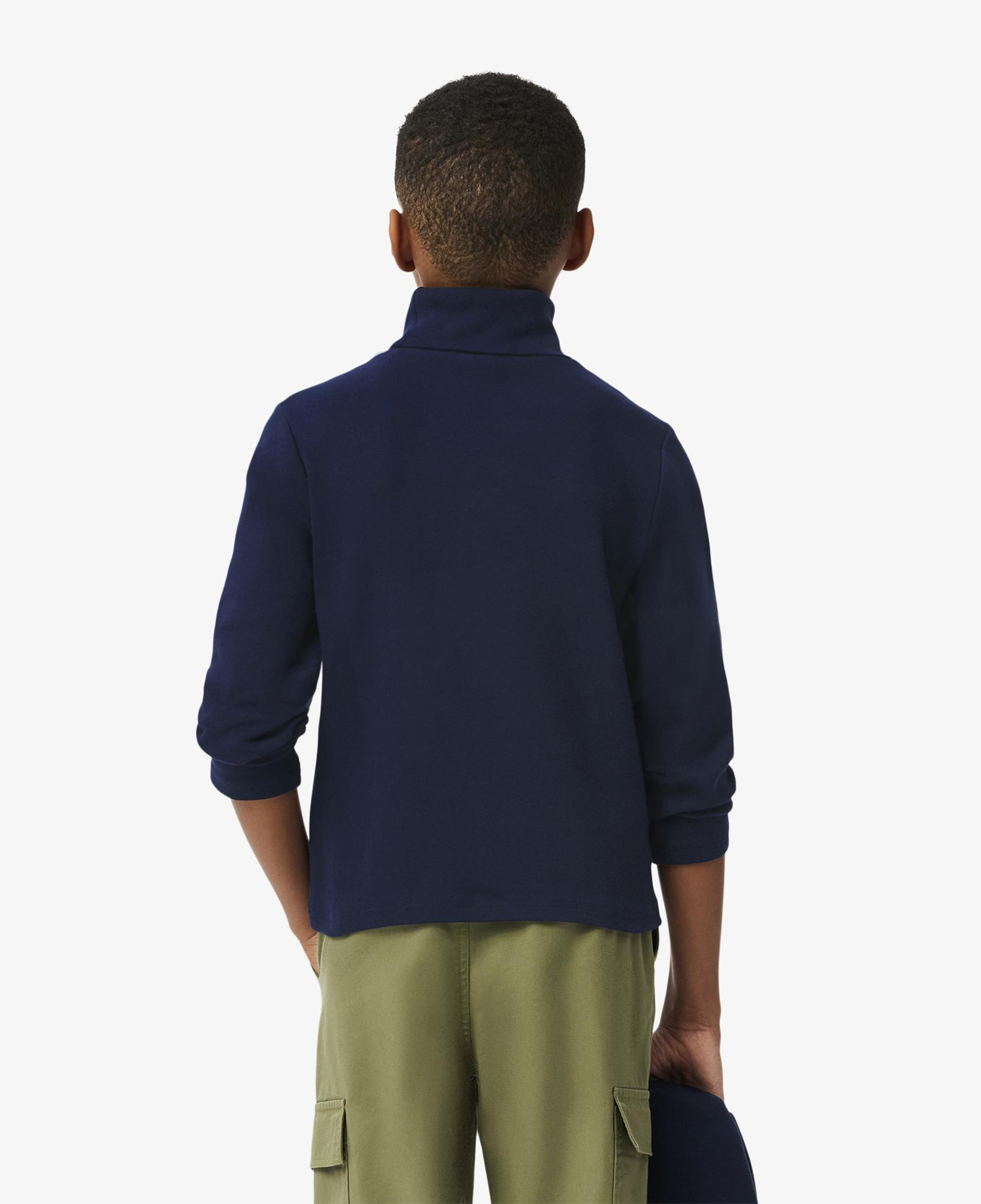 Çocuk Uzun Kollu Boğazlı Yaka Lacivert T-Shirt