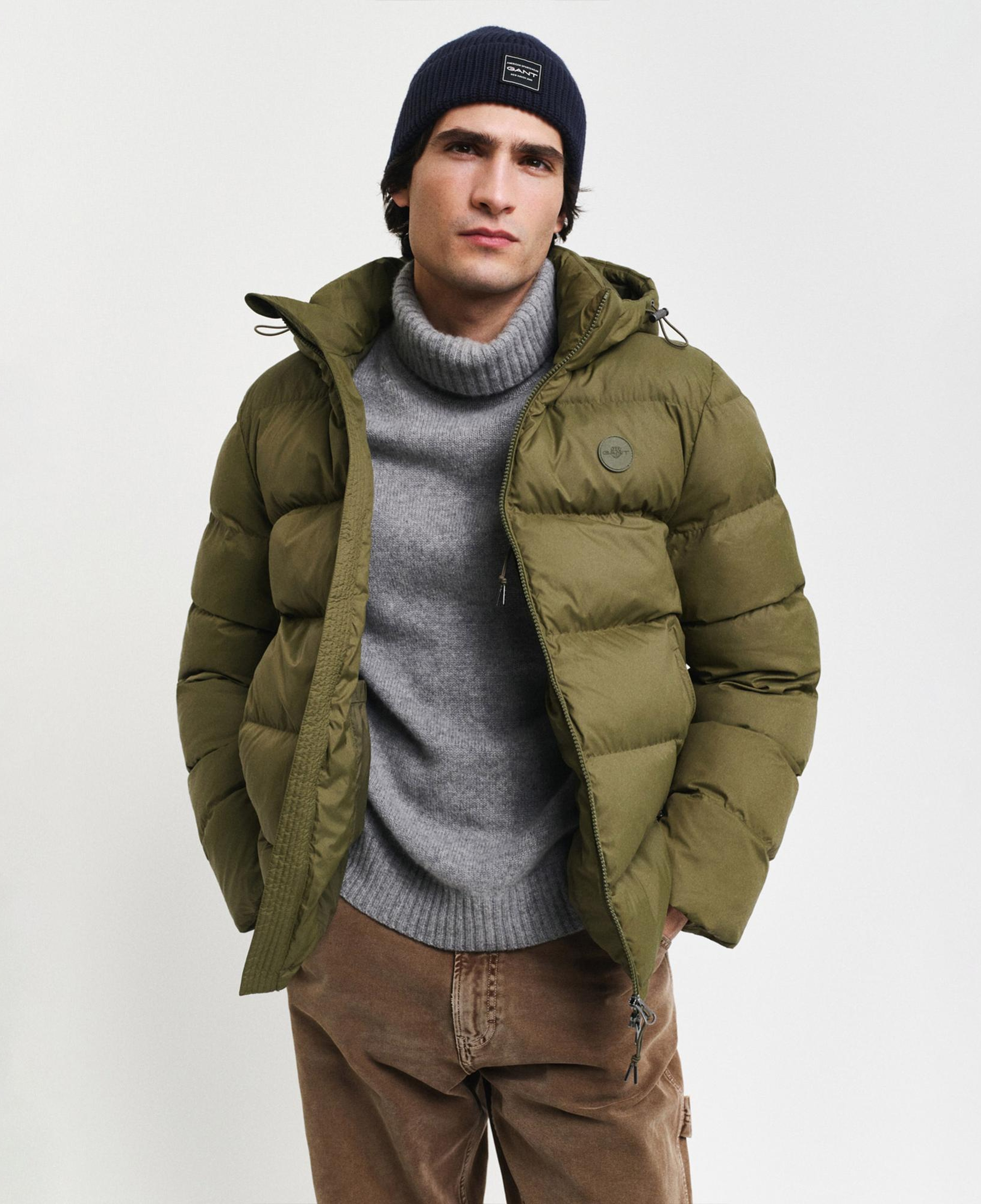 GANT Erkek Yeşil Kapüşonlu Mont
