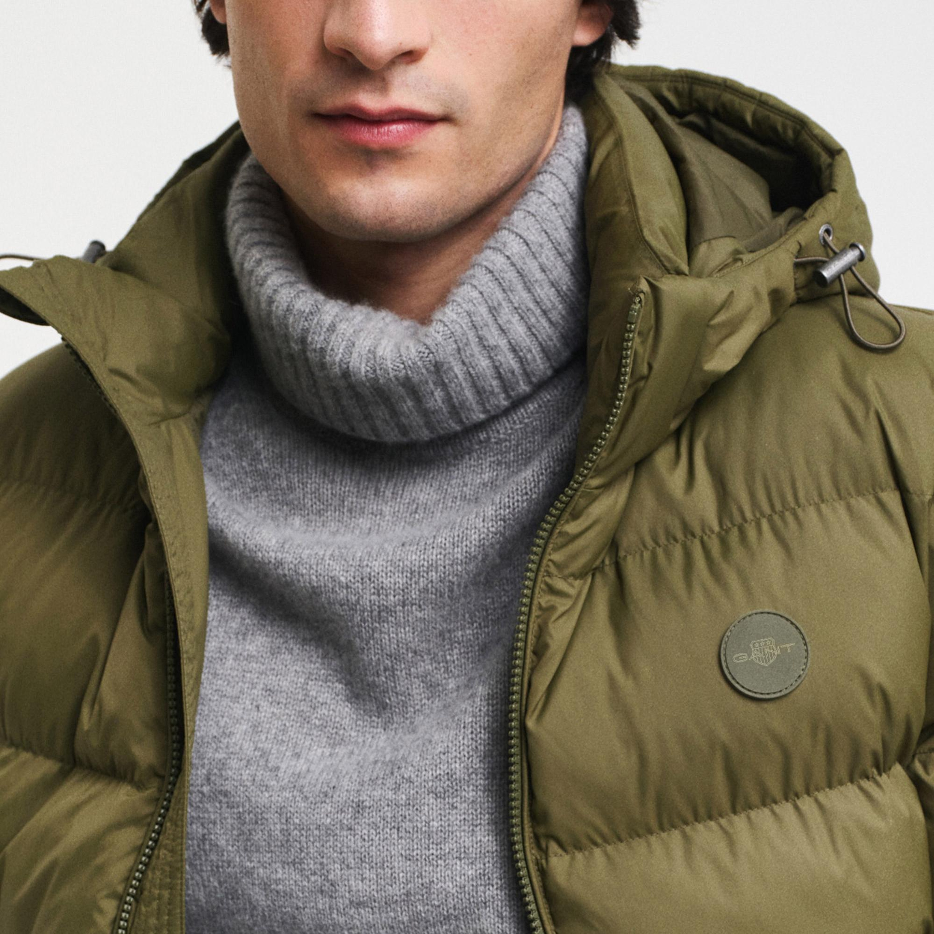 GANT Erkek Yeşil Kapüşonlu Mont