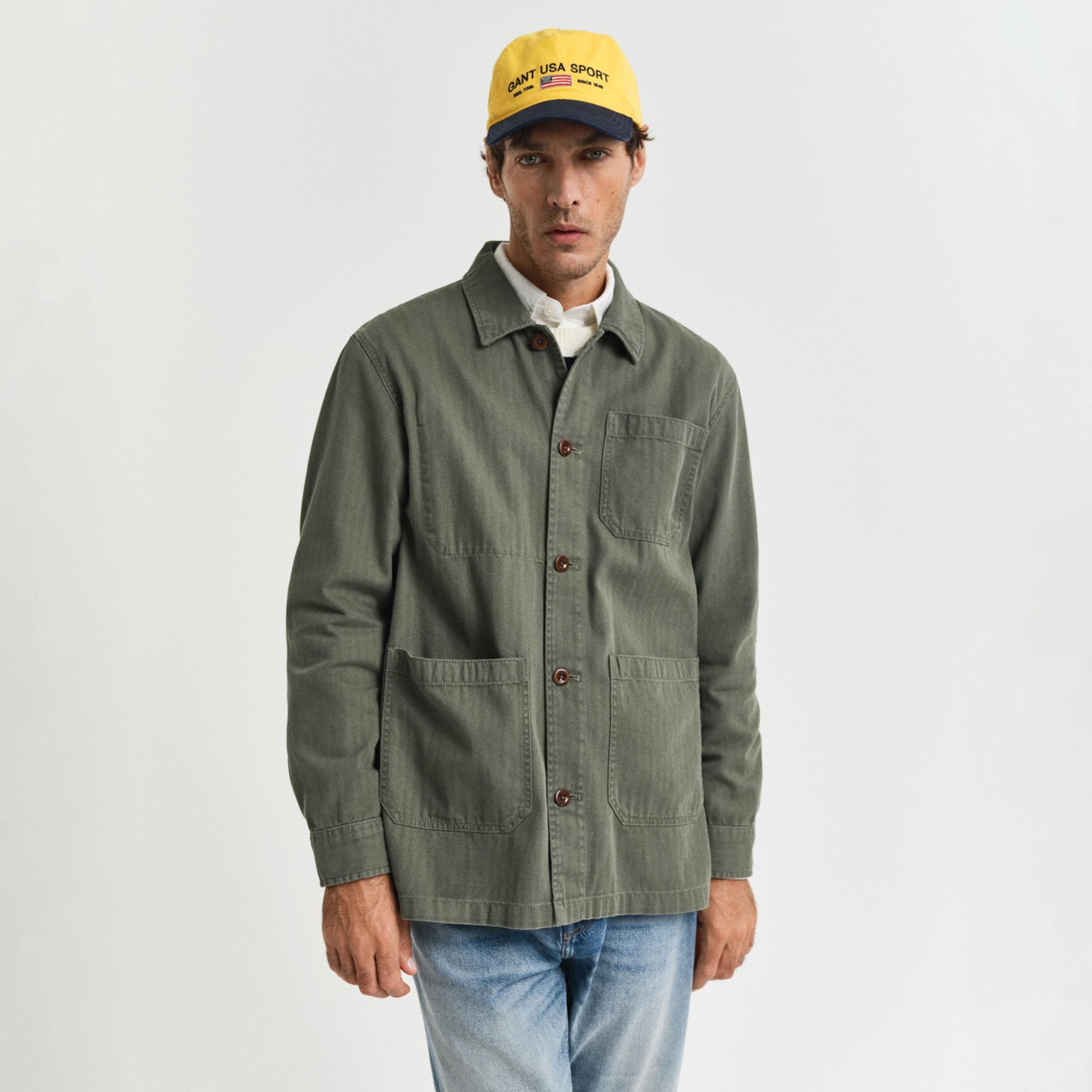 GANT Erkek Yeşil Regular Fit Klasik Yaka Gömlek