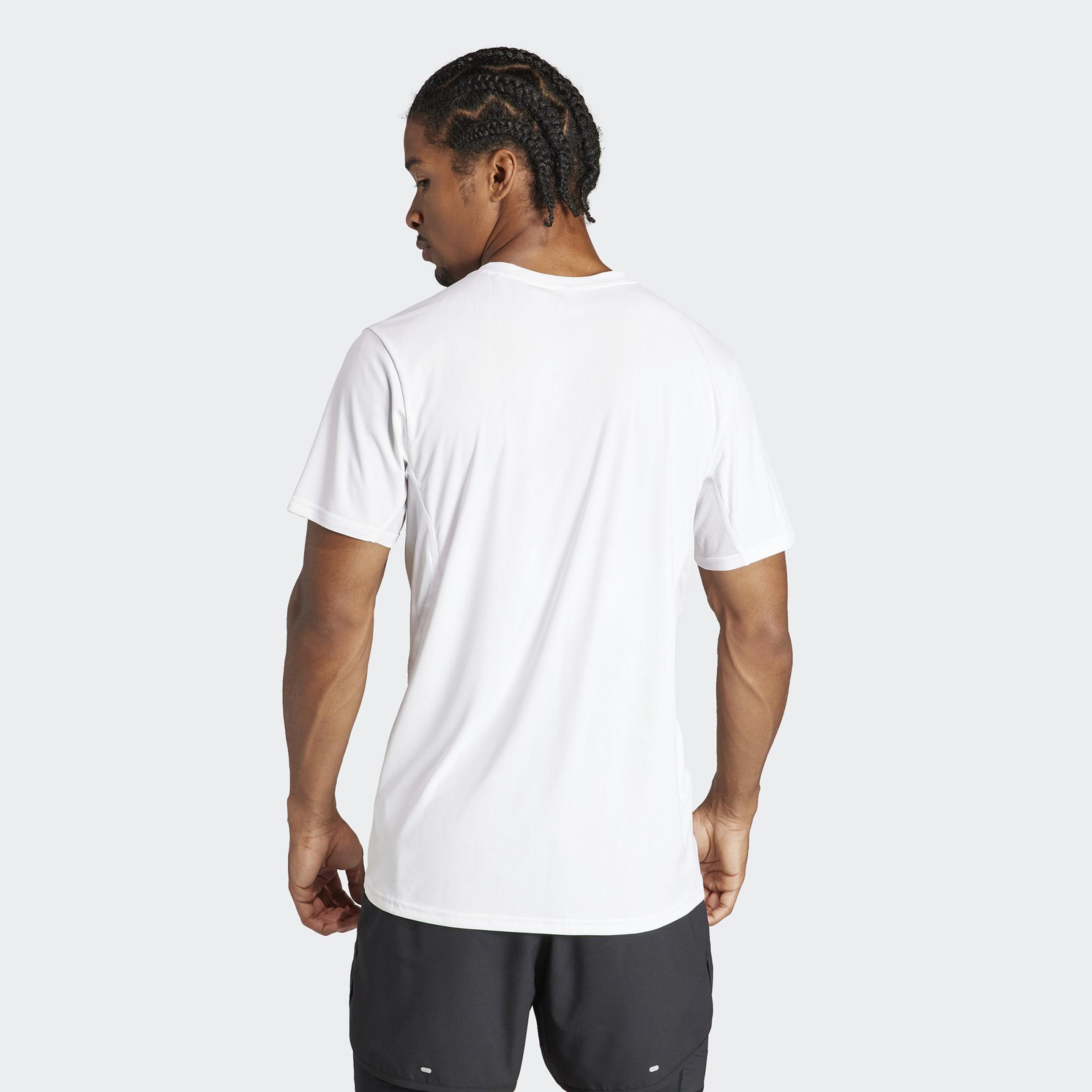 adidas Adizero Essentials Erkek Beyaz Koşu T-Shirt