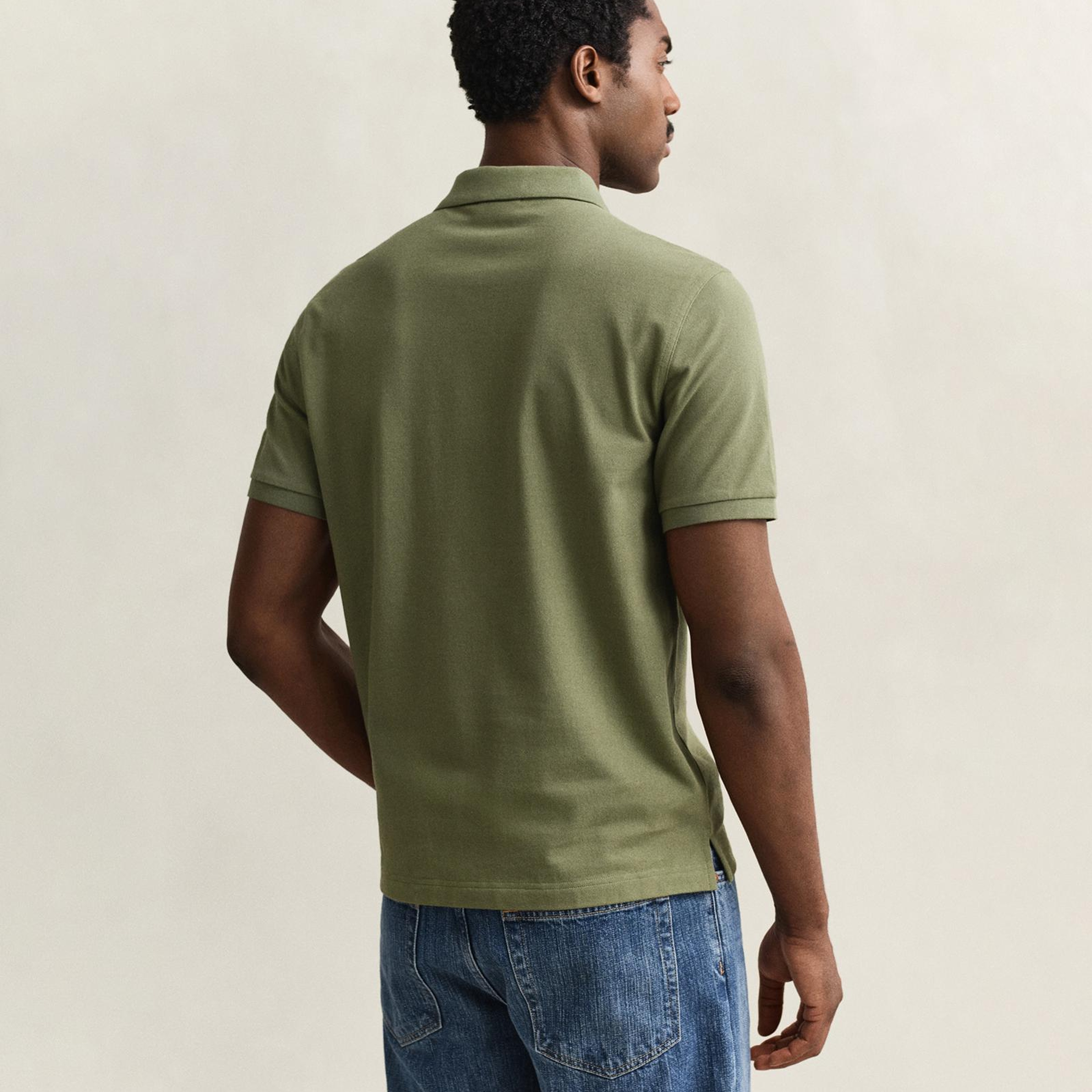 GANT Erkek Yeşil Regular Fit Logolu Polo Yaka T-Shirt