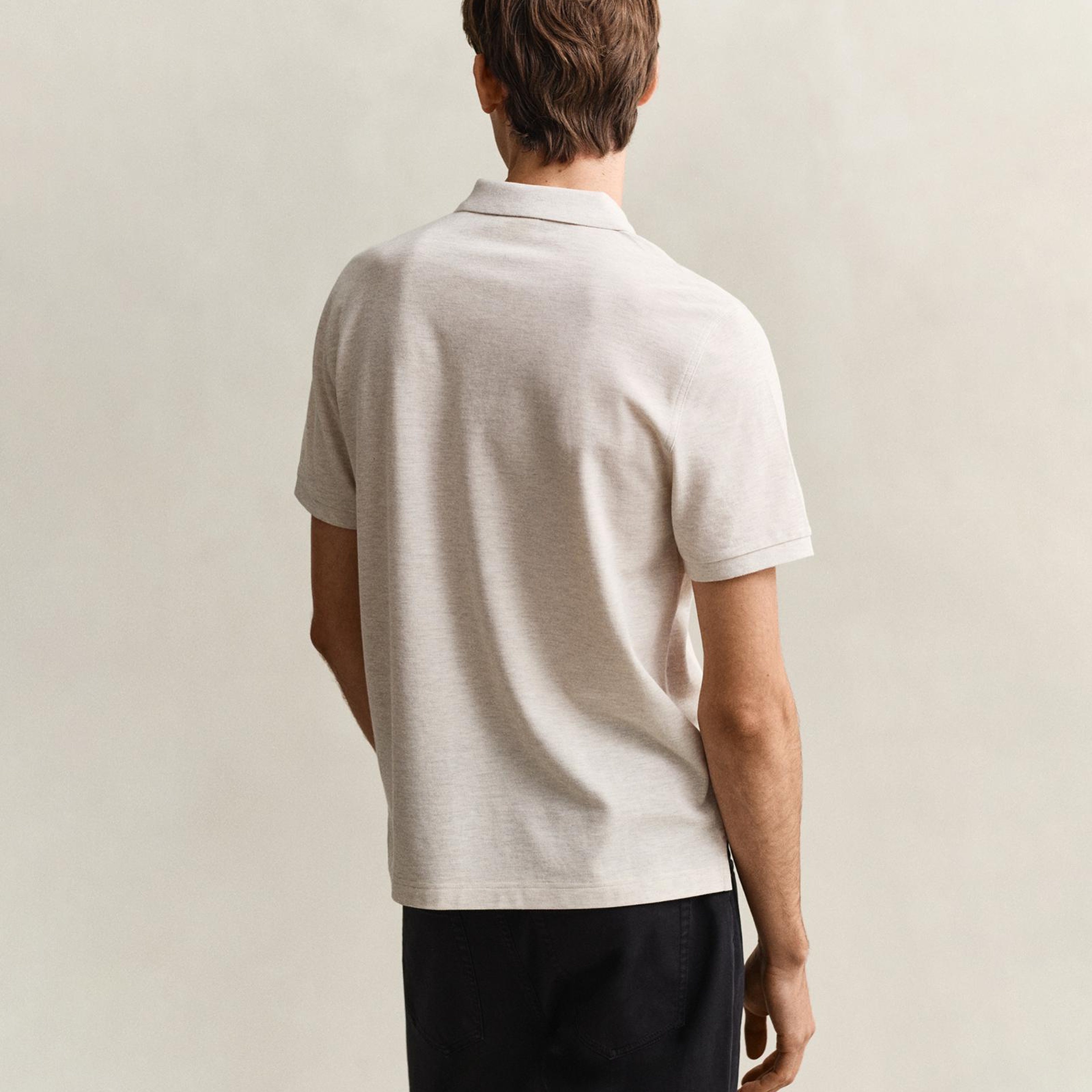 GANT Erkek Bej Regular Fit Logolu Polo Yaka T-Shirt