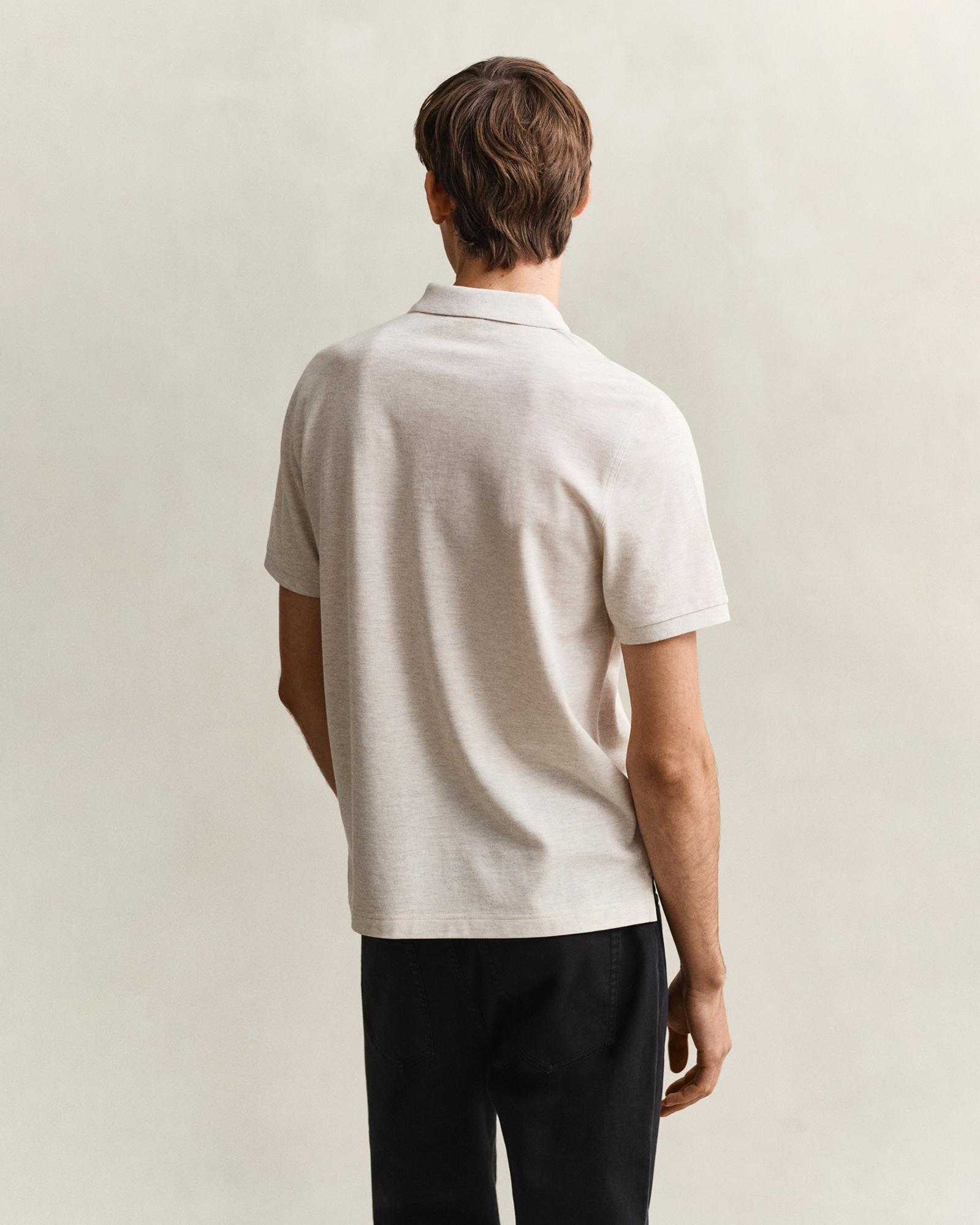 GANT Erkek Bej Regular Fit Logolu Polo Yaka T-Shirt