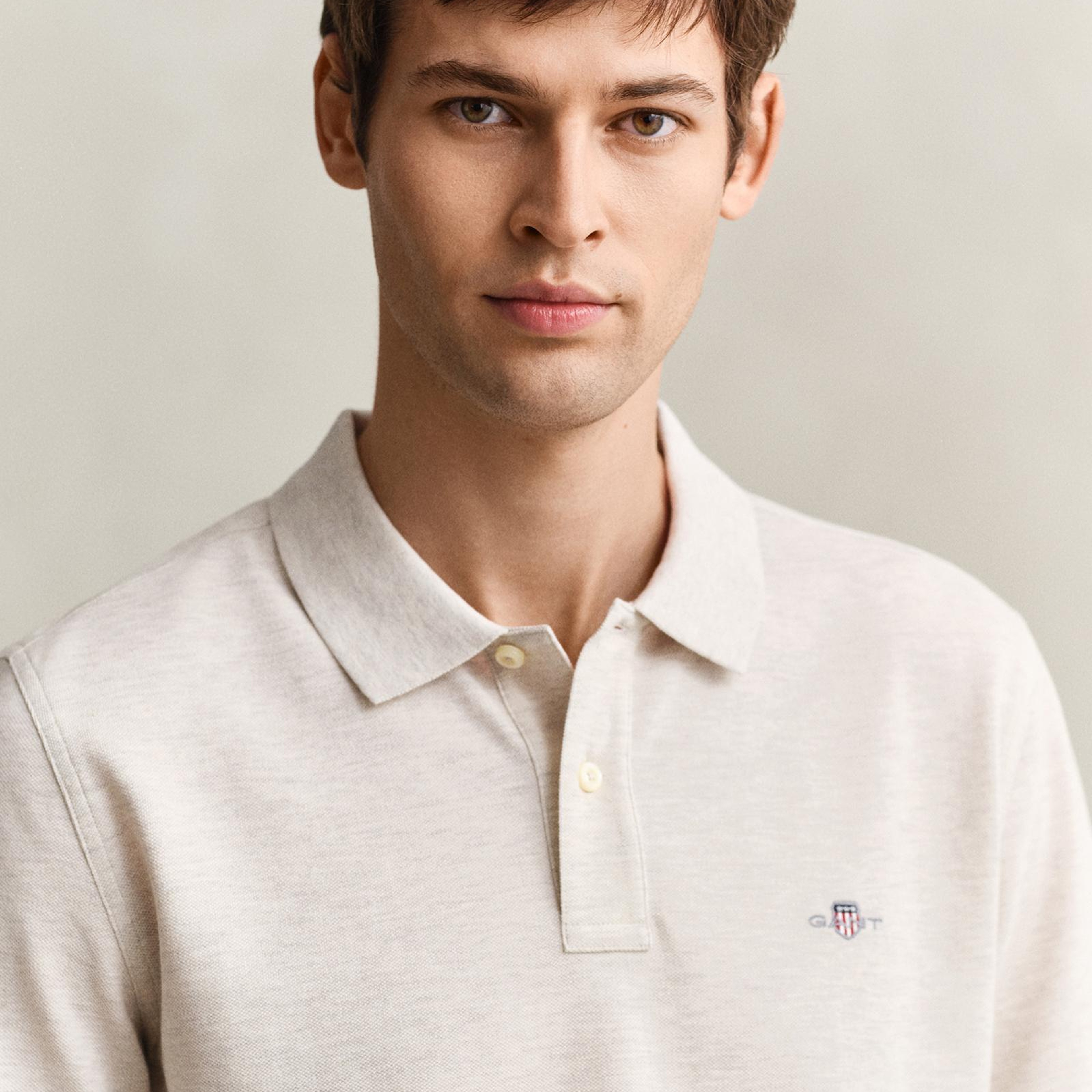 GANT Erkek Bej Regular Fit Logolu Polo Yaka T-Shirt