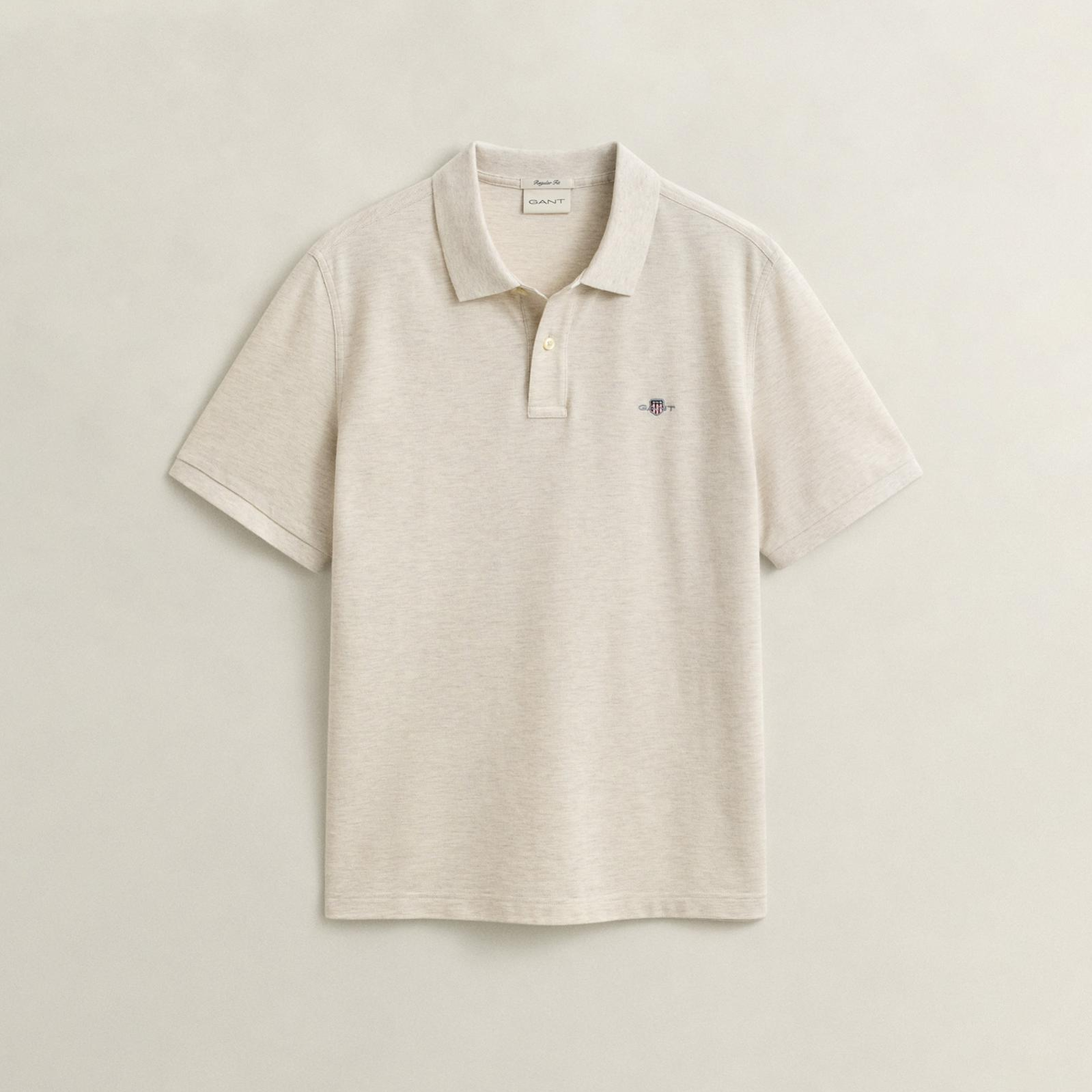 GANT Erkek Bej Regular Fit Logolu Polo Yaka T-Shirt