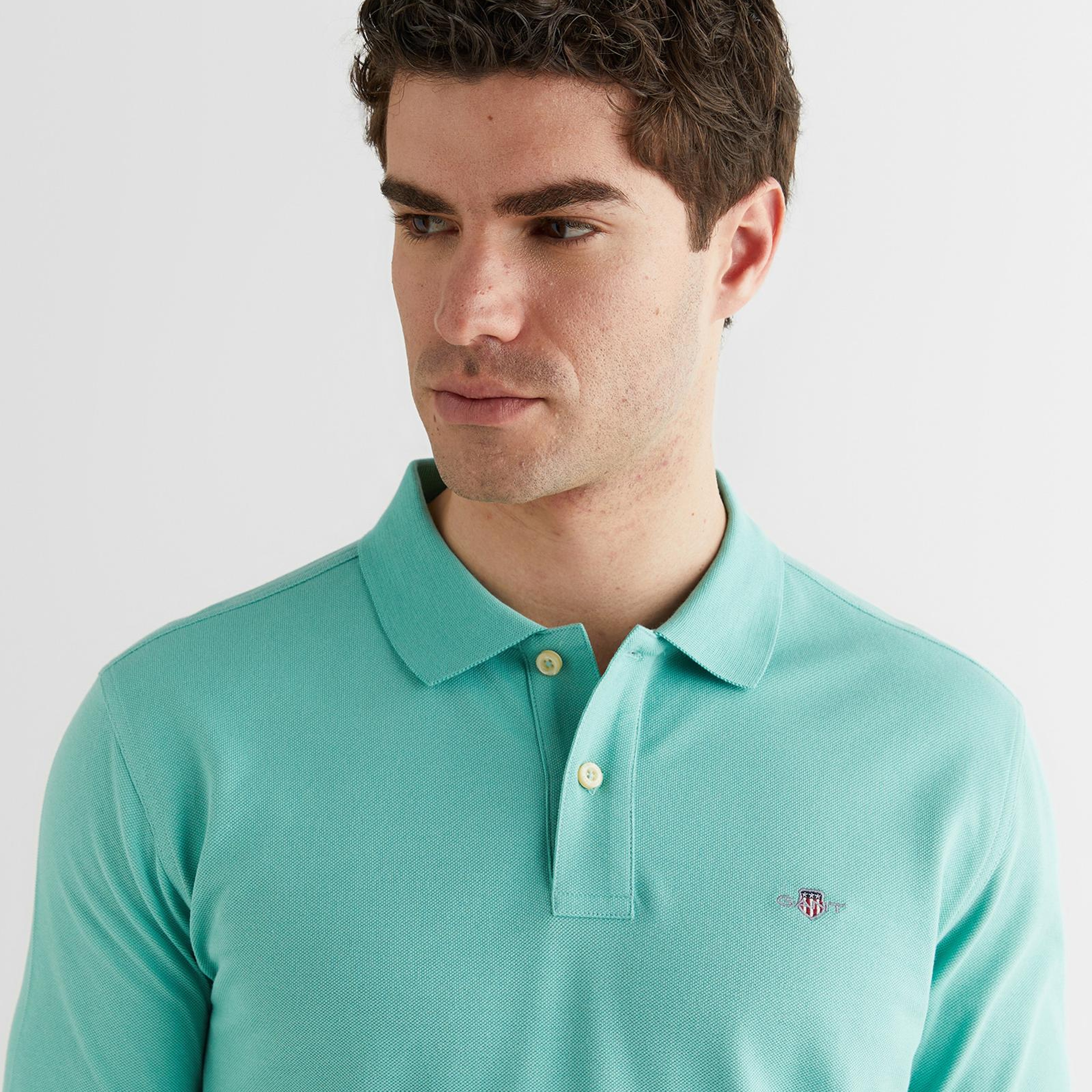 GANT Erkek Mavi Regular Fit Logolu Polo Yaka T-Shirt