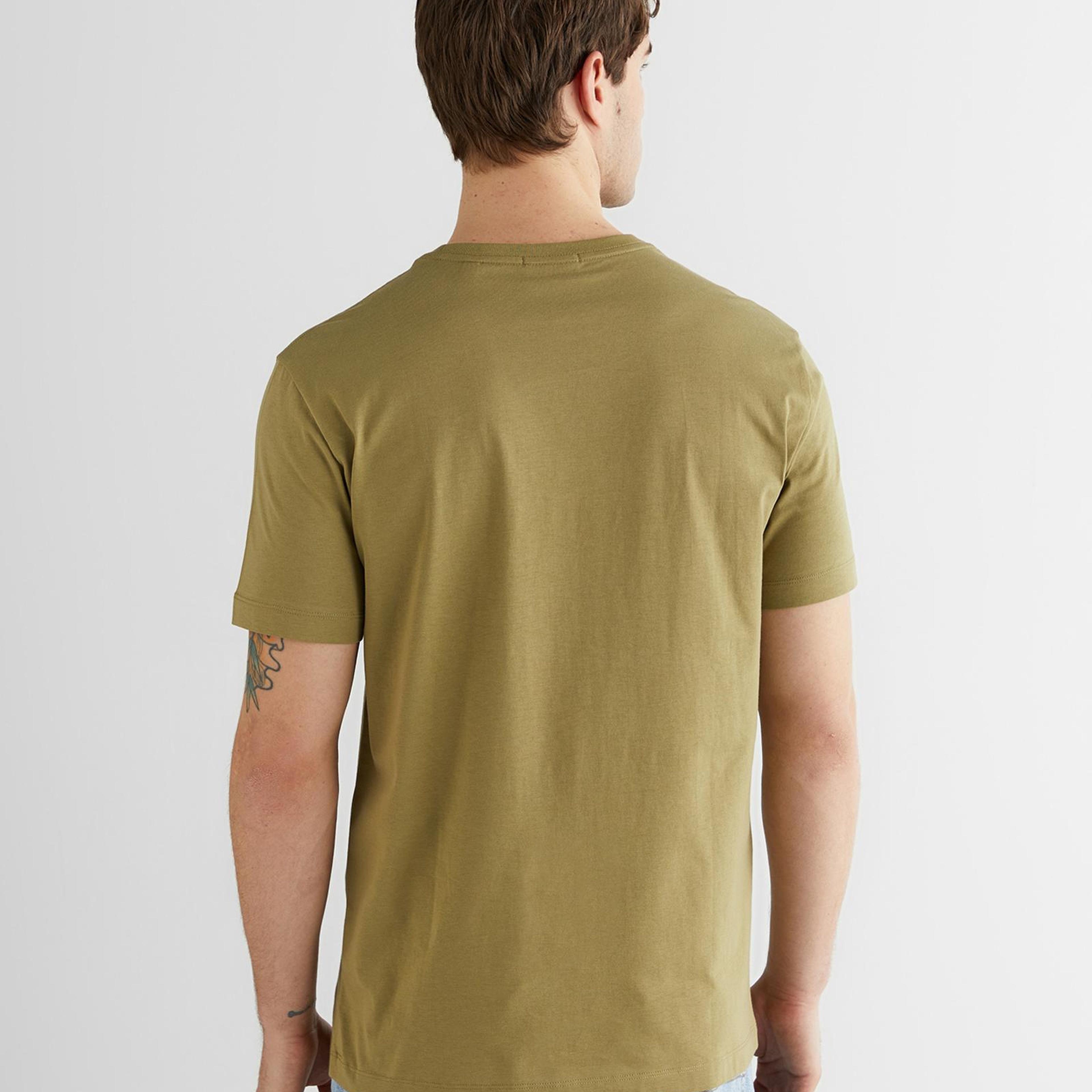 GANT Erkek Yeşil Bisiklet Yaka Regular Fit Logolu T-Shirt