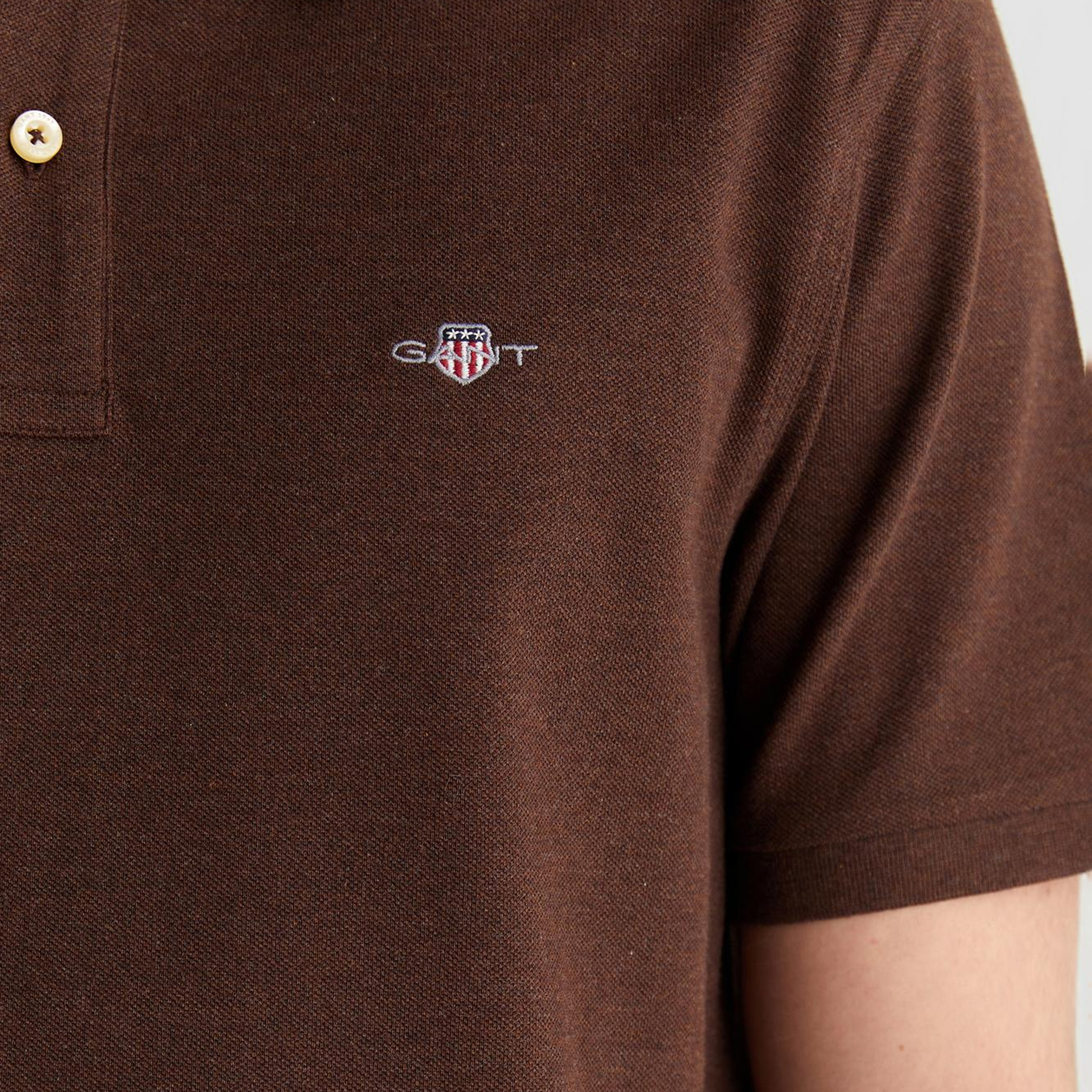 GANT Erkek Krem Regular Fit Logolu Polo Yaka T-Shirt