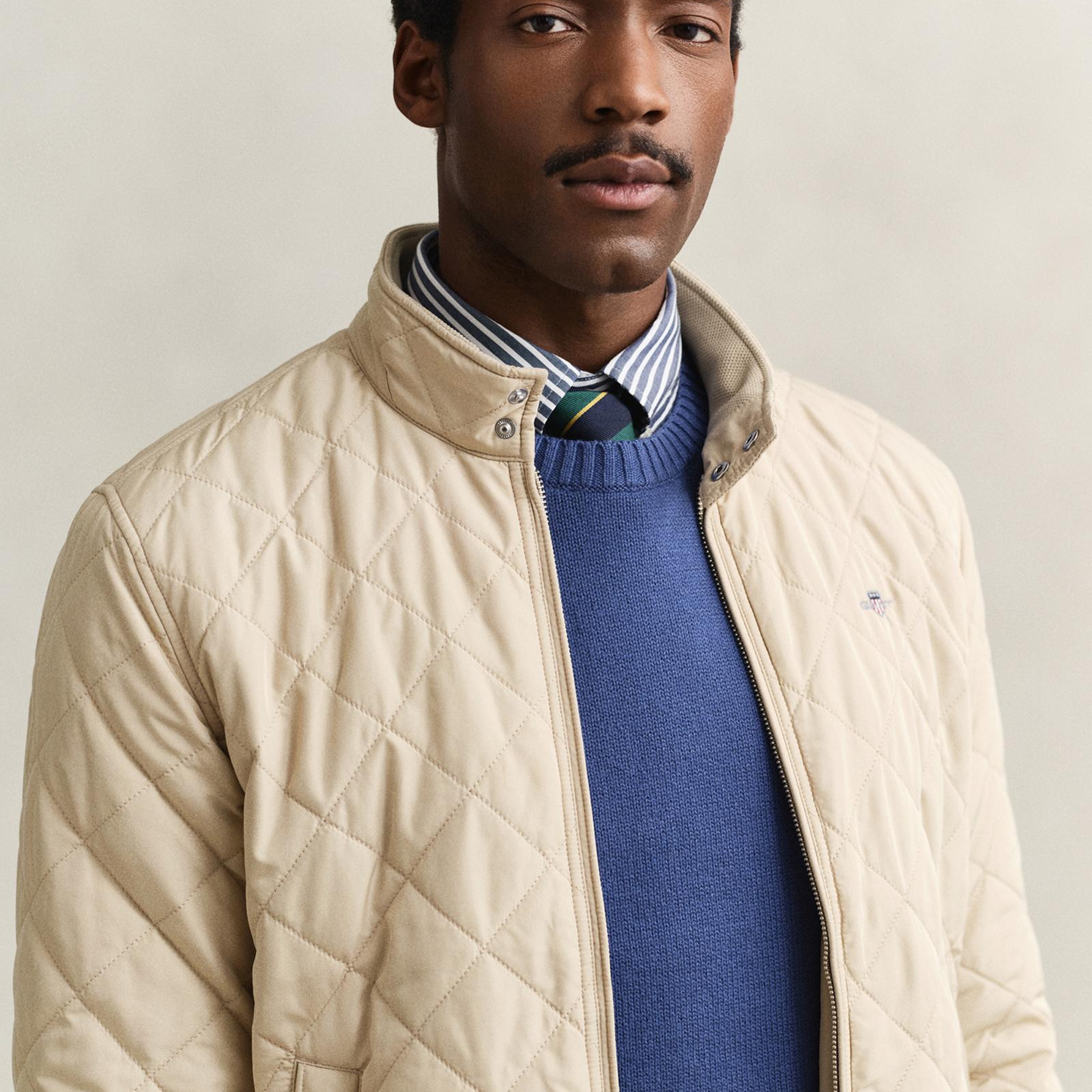 GANT Erkek Bej Dik Yaka Logolu Ceket