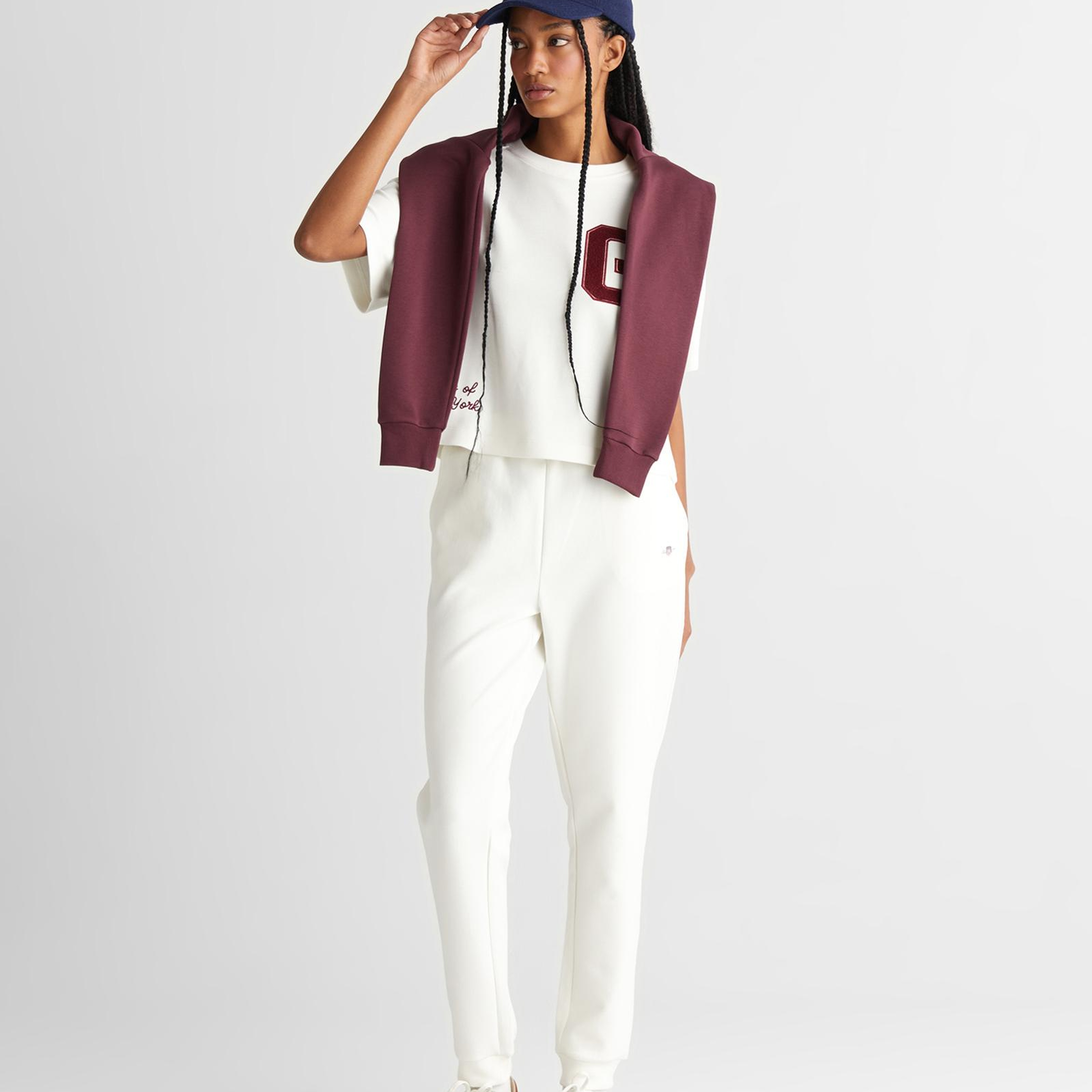 GANT Kadın Beyaz Regular Fit Eşofman Altı