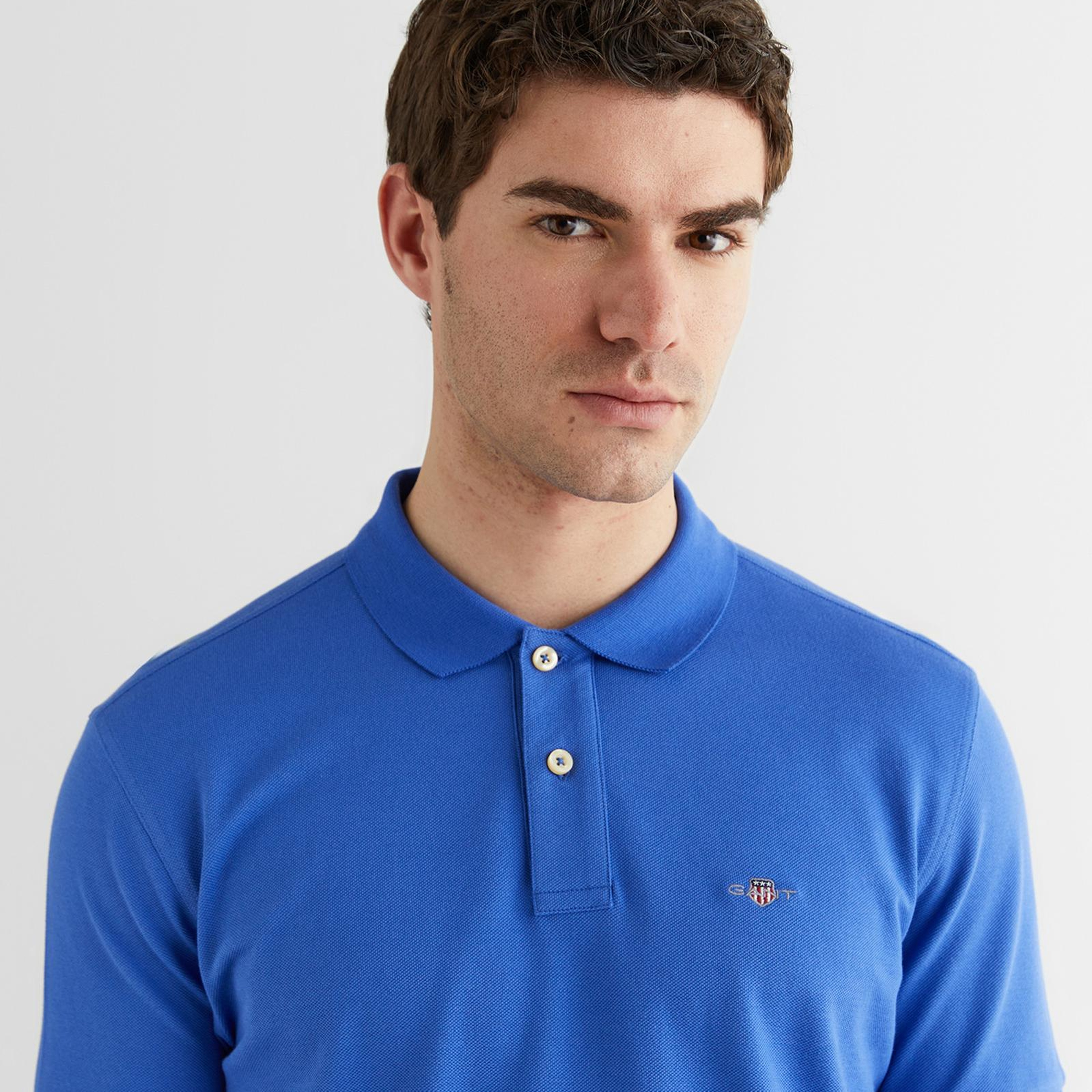 GANT Erkek Mavi Regular Fit Logolu Polo Yaka T-Shirt