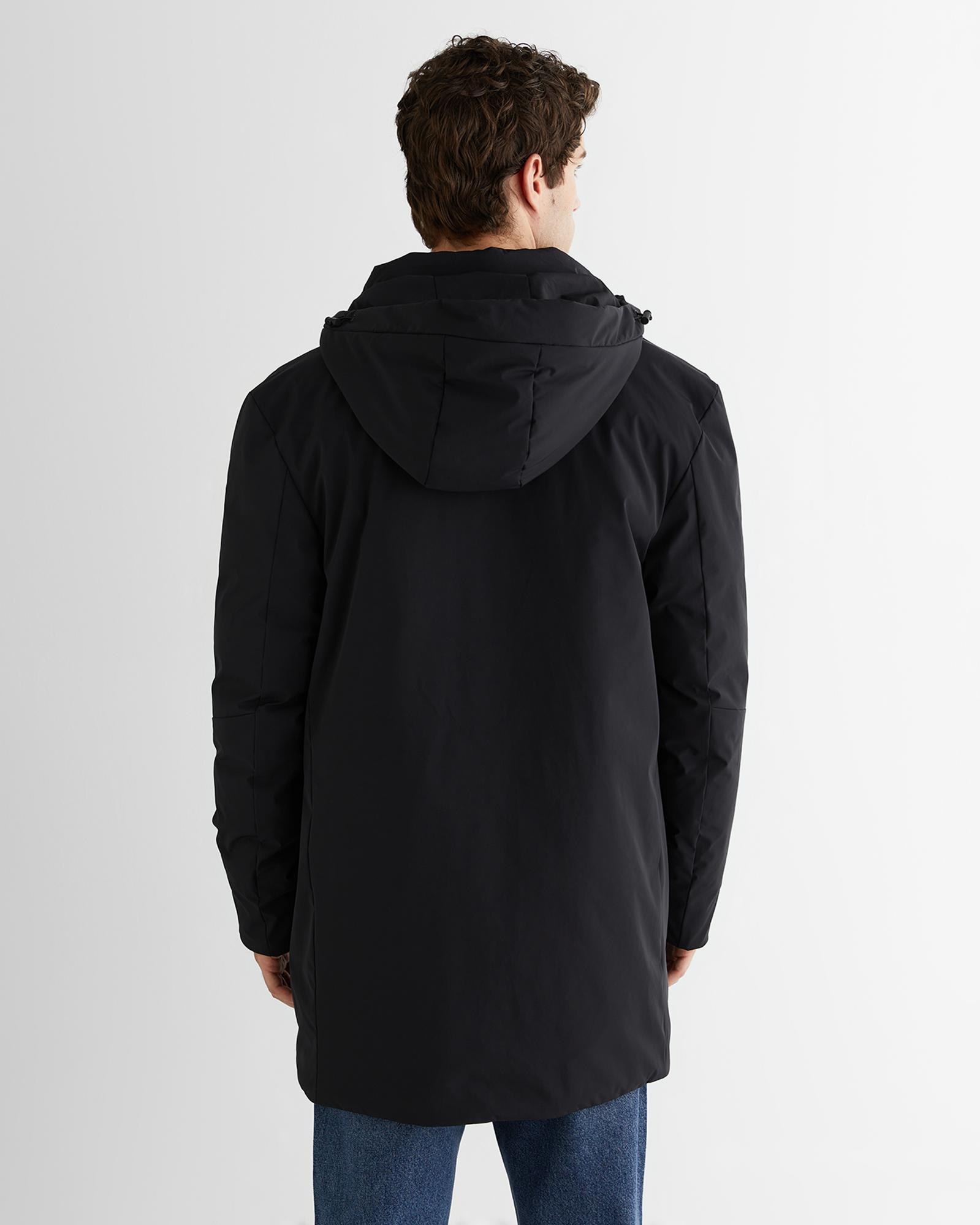 GANT Erkek Siyah Standart Fit Kapüşonlu Mont