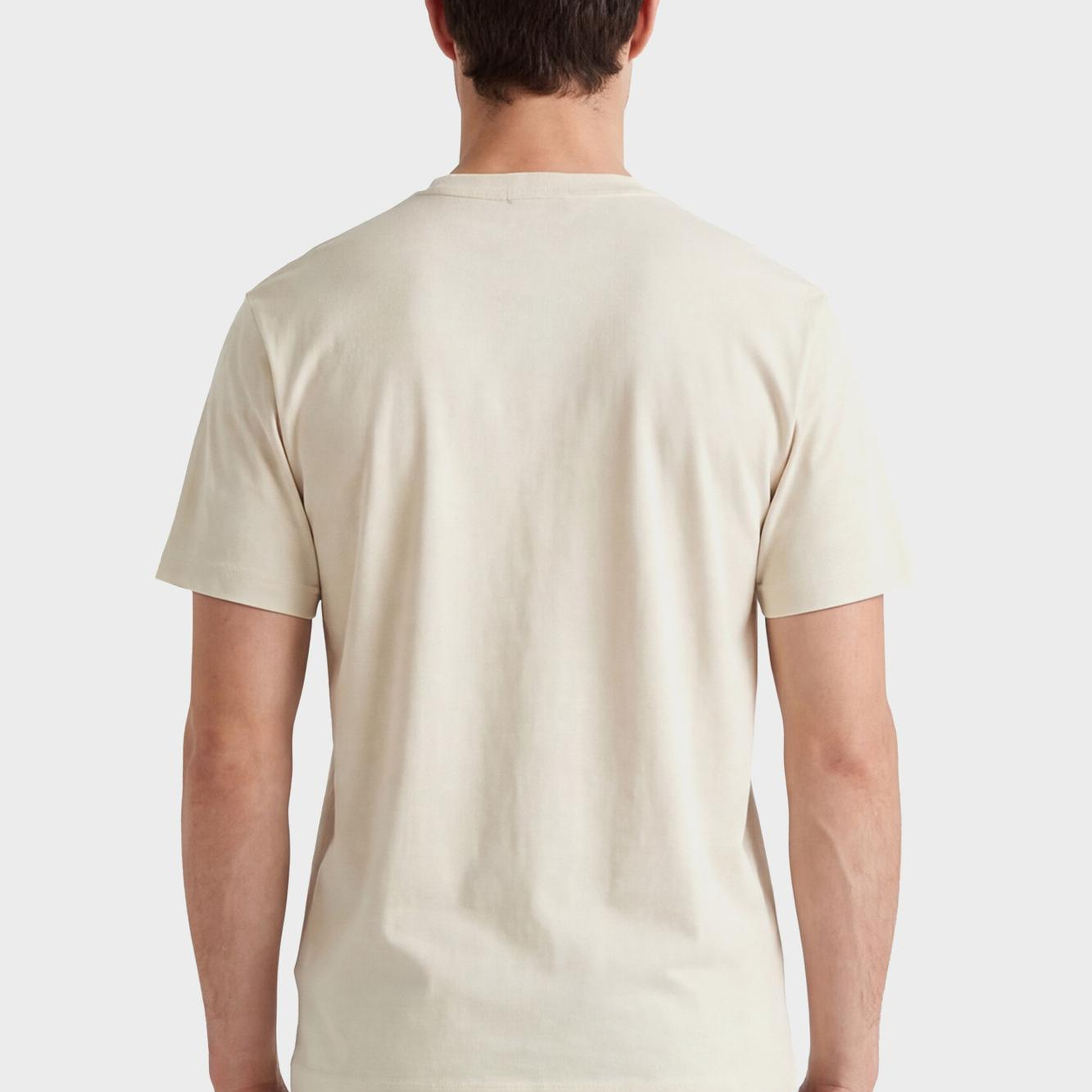 GANT Erkek Krem Bisiklet Yaka Regular Fit Logolu T-Shirt