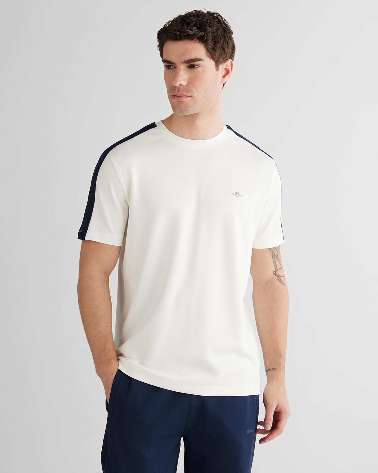 GANT Erkek Beyaz Regular Fit T-Shirt