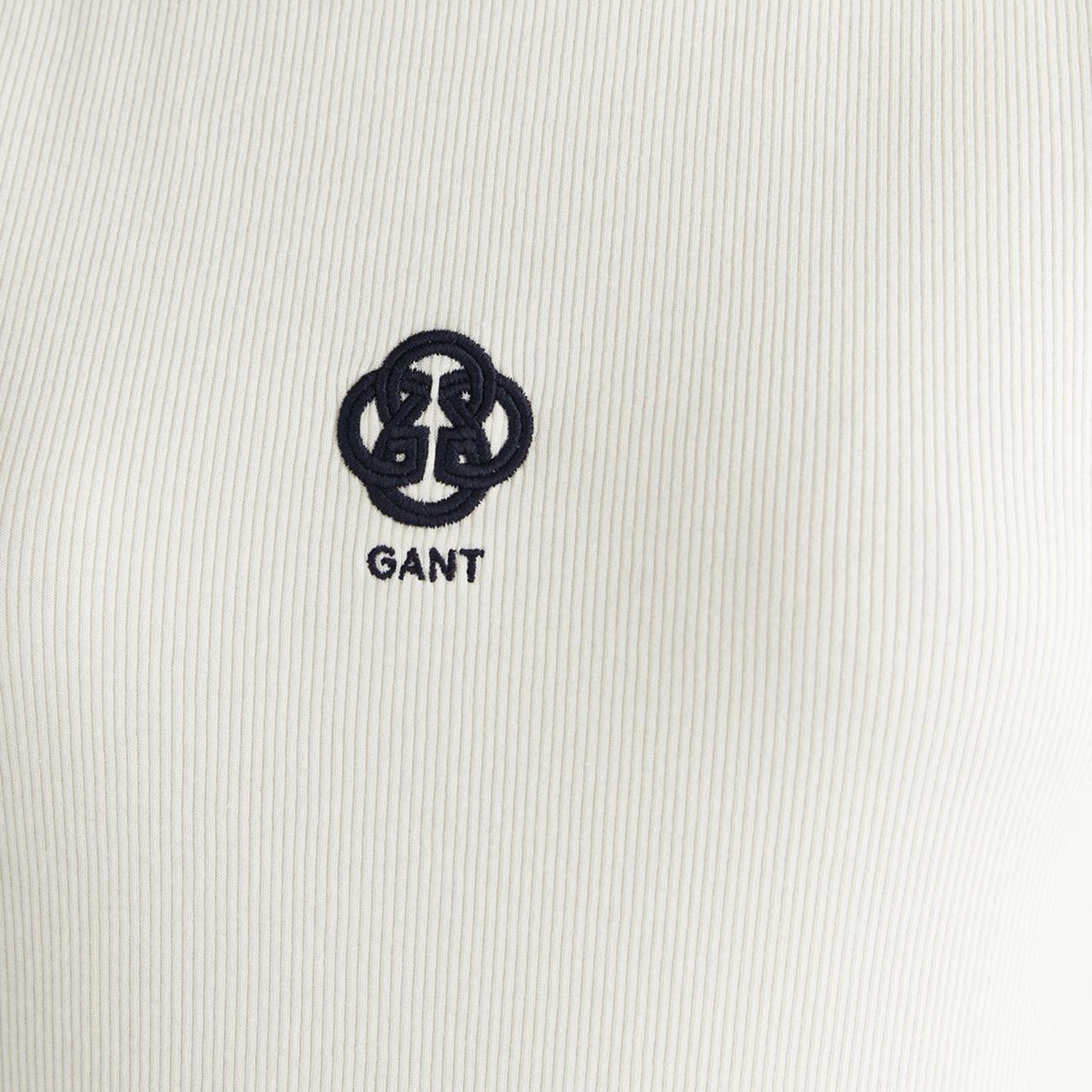 GANT Kadın Beyaz Bisiklet Yaka Regular Fit T-Shirt
