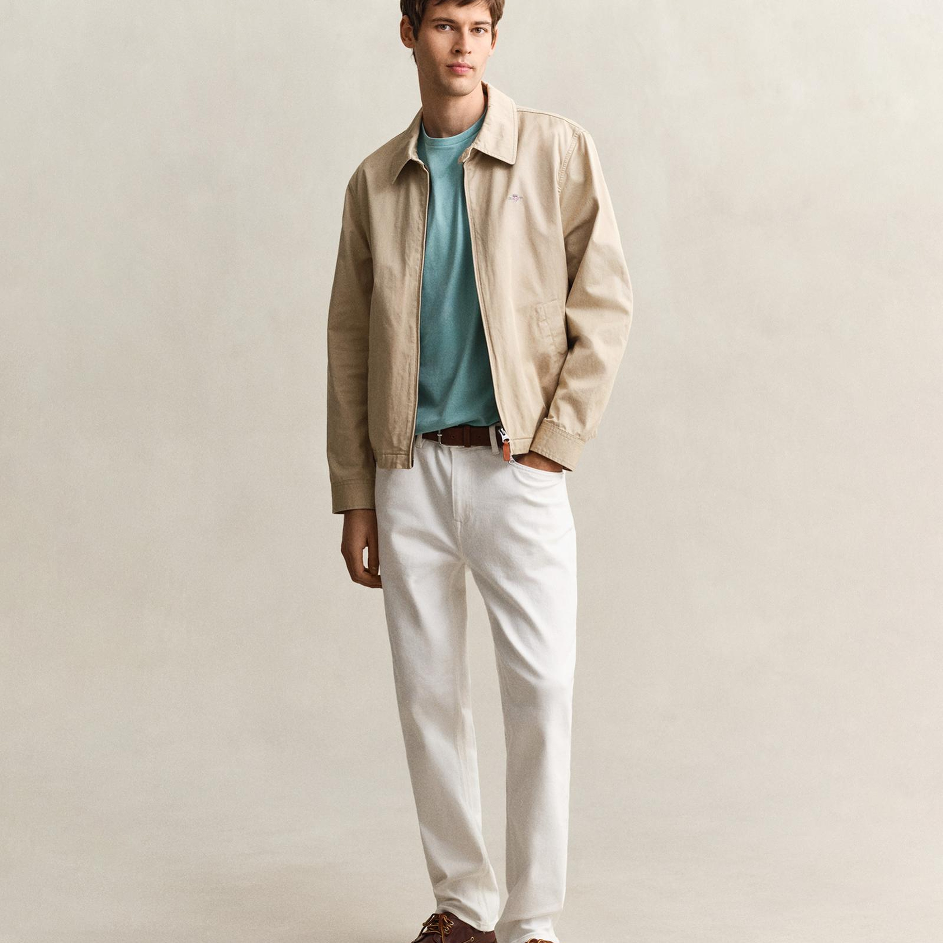 GANT Erkek Mavi Bisiklet Yaka Regular Fit Logolu T-Shirt