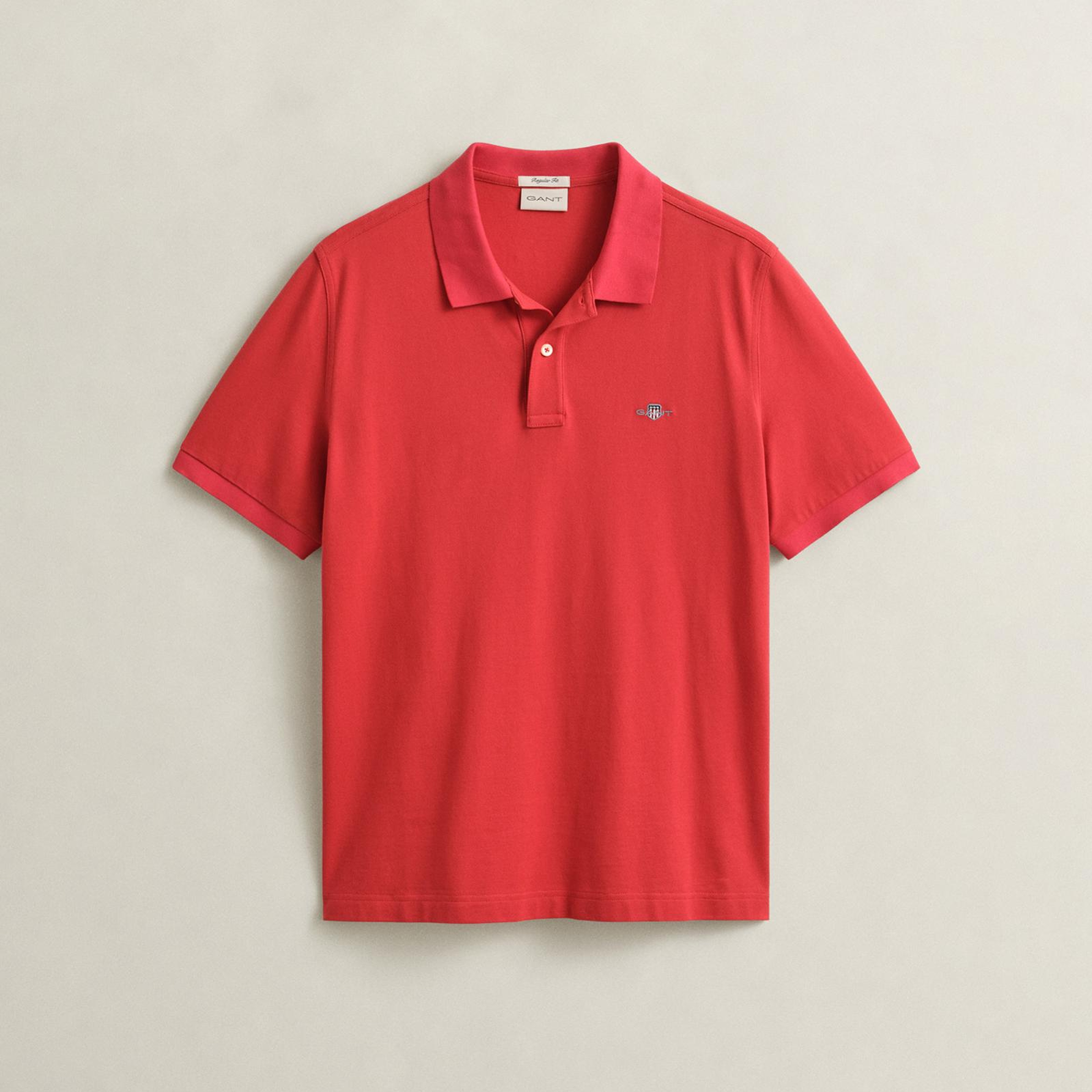 GANT Erkek Kırmızı Regular Fit Logolu Polo Yaka T-Shirt