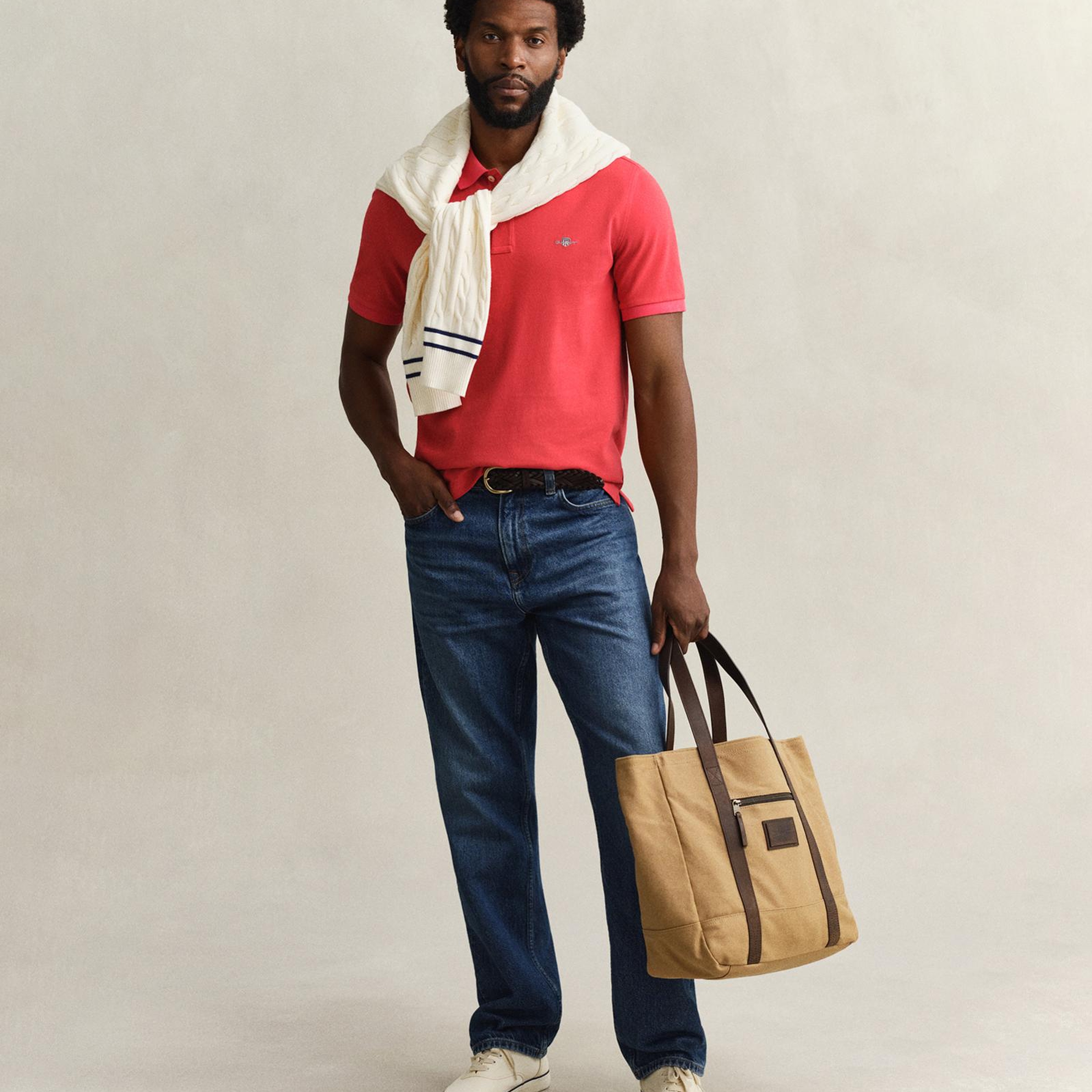 GANT Erkek Kırmızı Regular Fit Logolu Polo Yaka T-Shirt