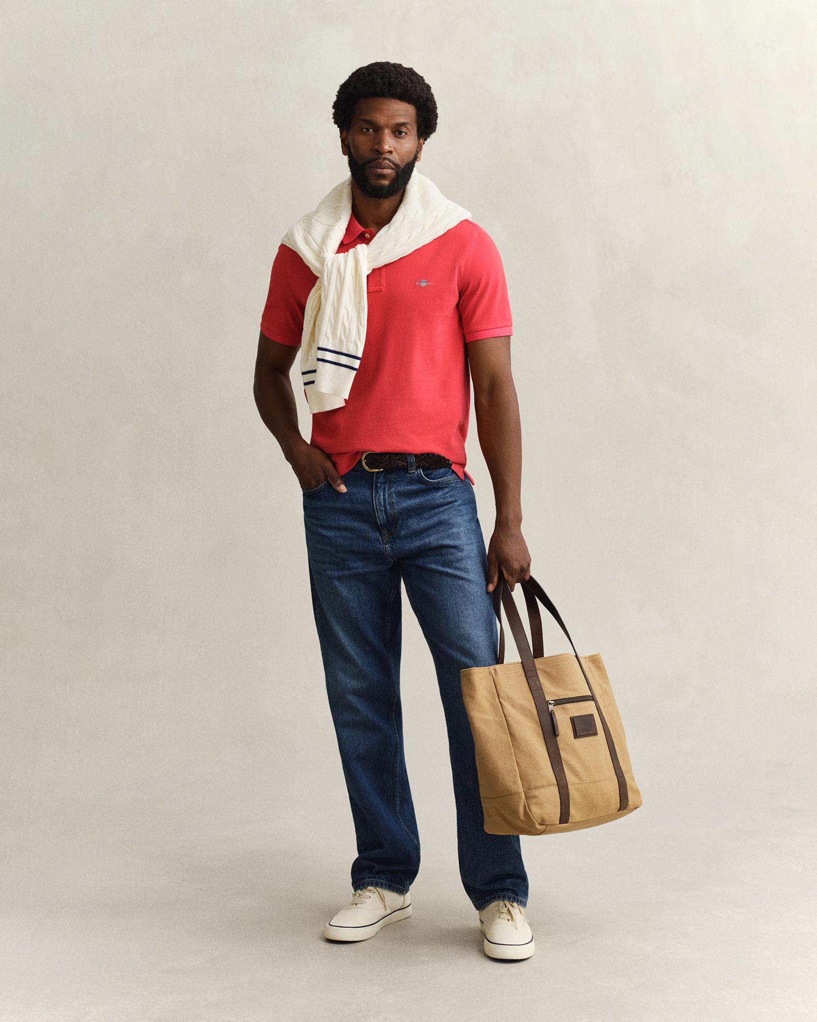 GANT Erkek Kırmızı Regular Fit Logolu Polo Yaka T-Shirt