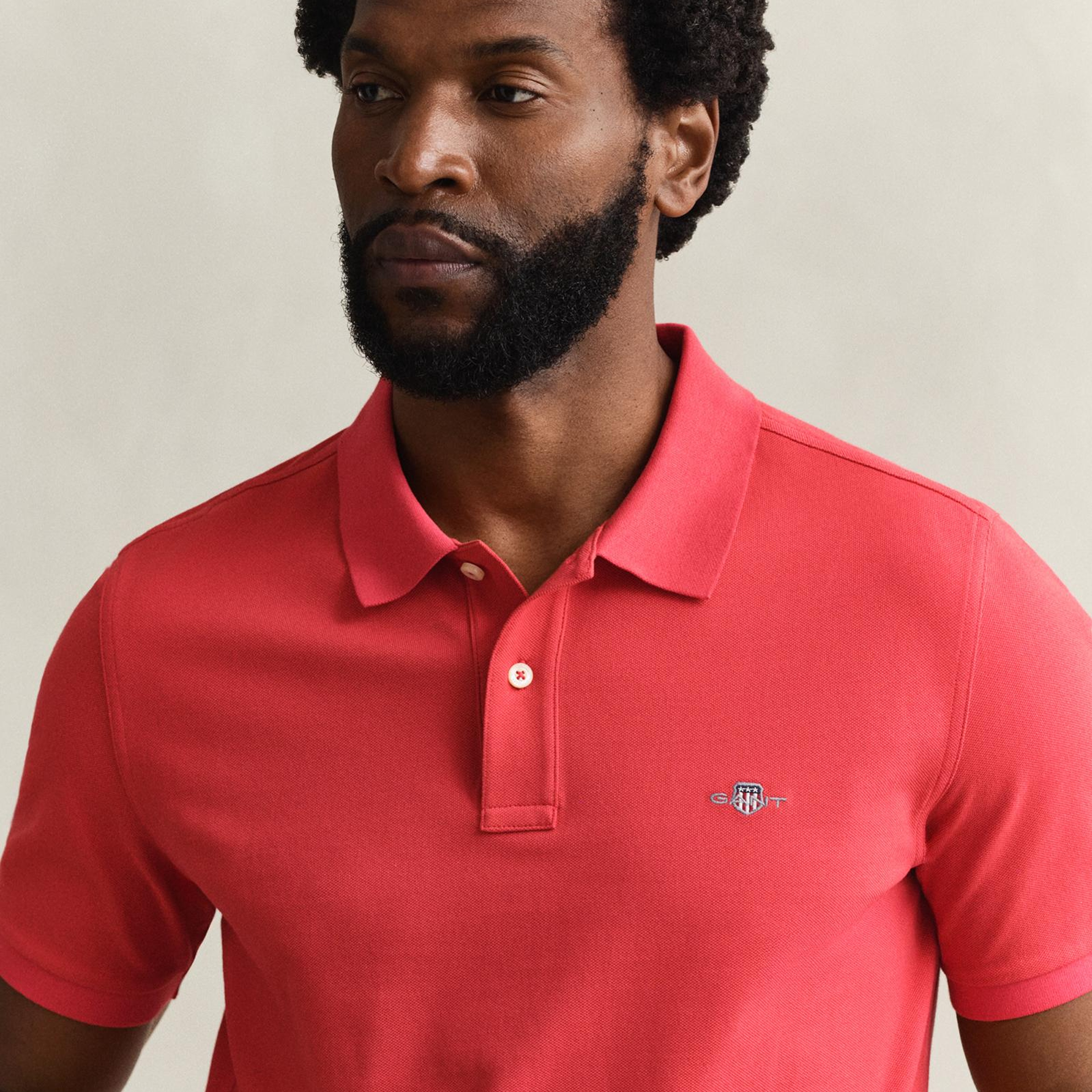 GANT Erkek Kırmızı Regular Fit Logolu Polo Yaka T-Shirt