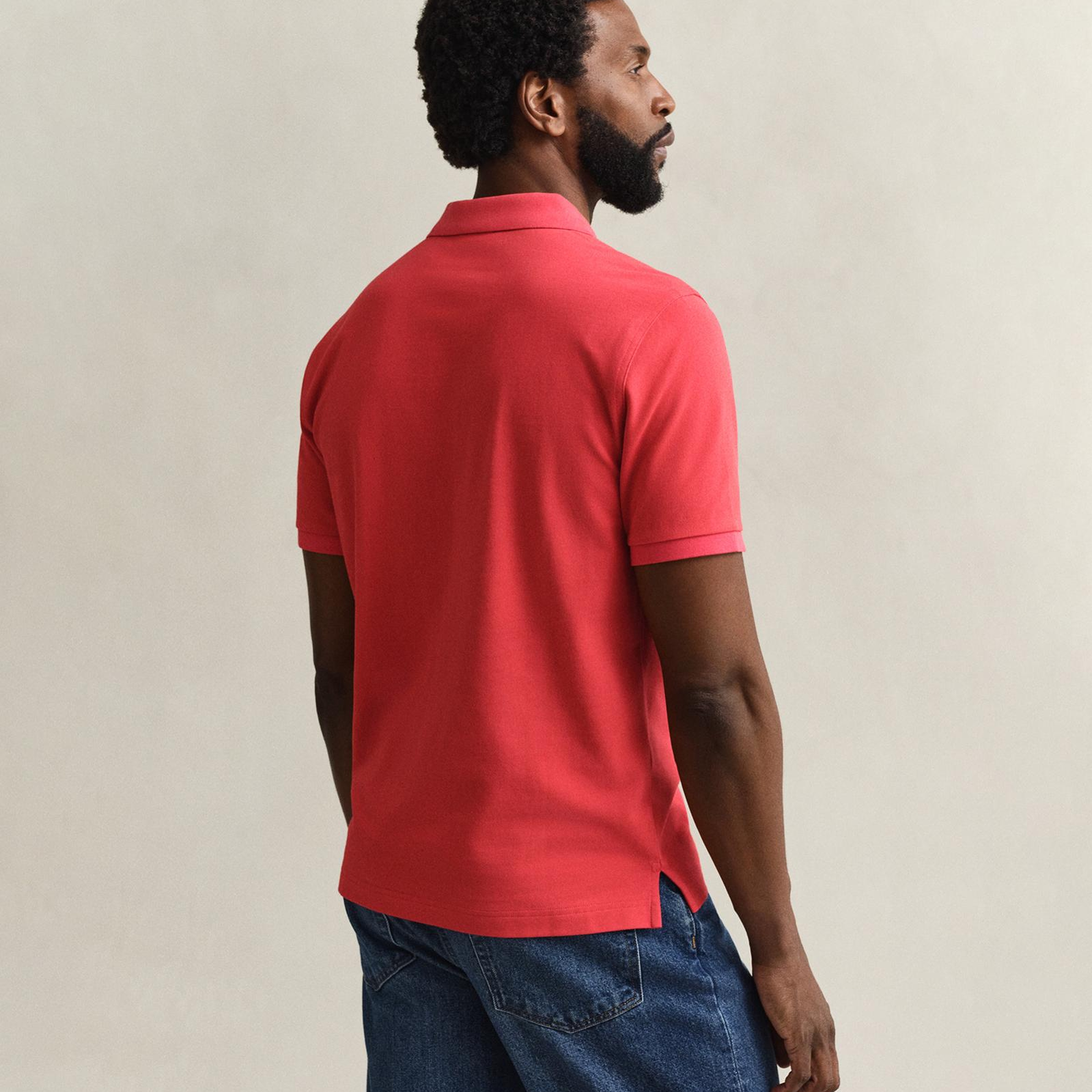 GANT Erkek Kırmızı Regular Fit Logolu Polo Yaka T-Shirt