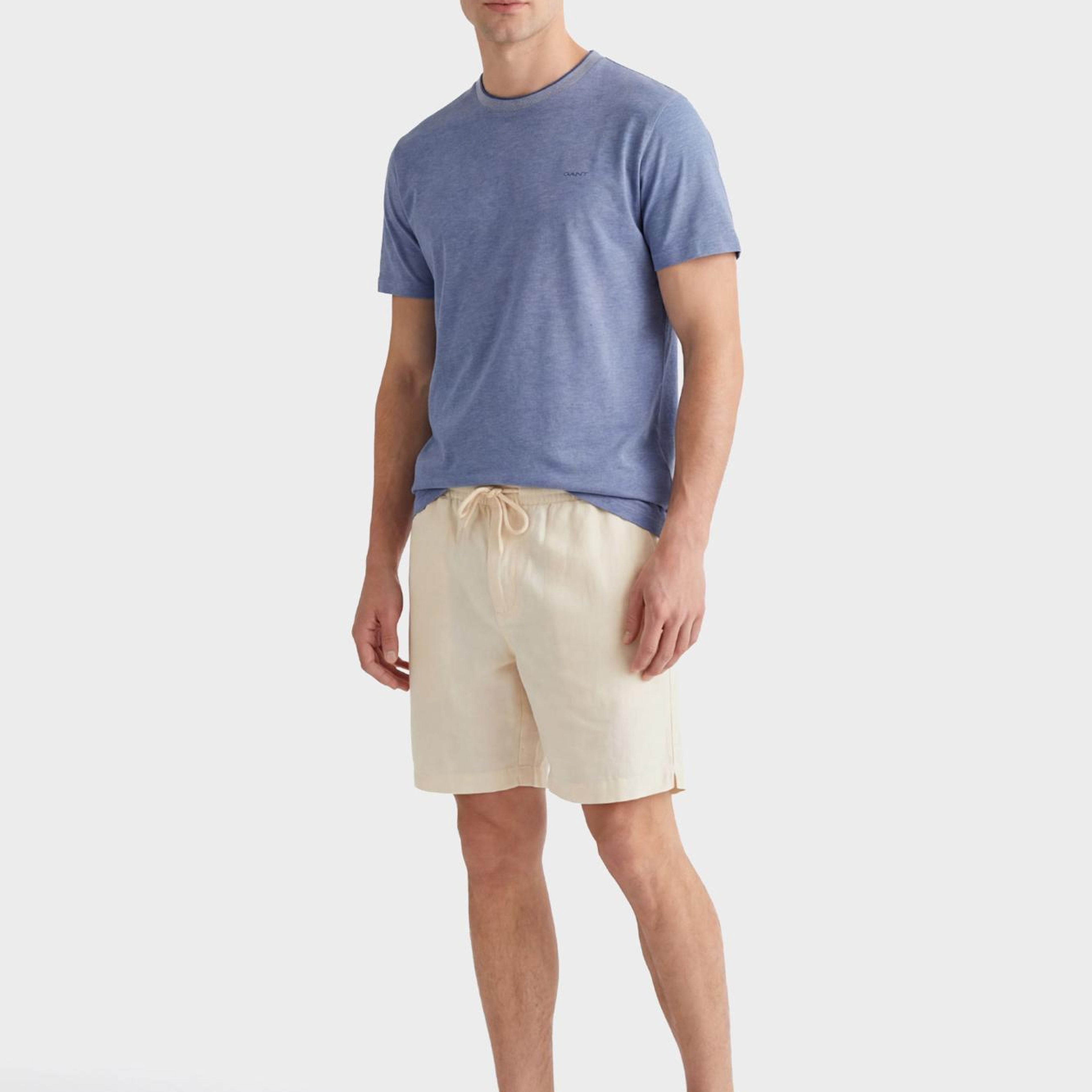 GANT Erkek Mavi Bisiklet Yaka Regular Fit T-Shirt