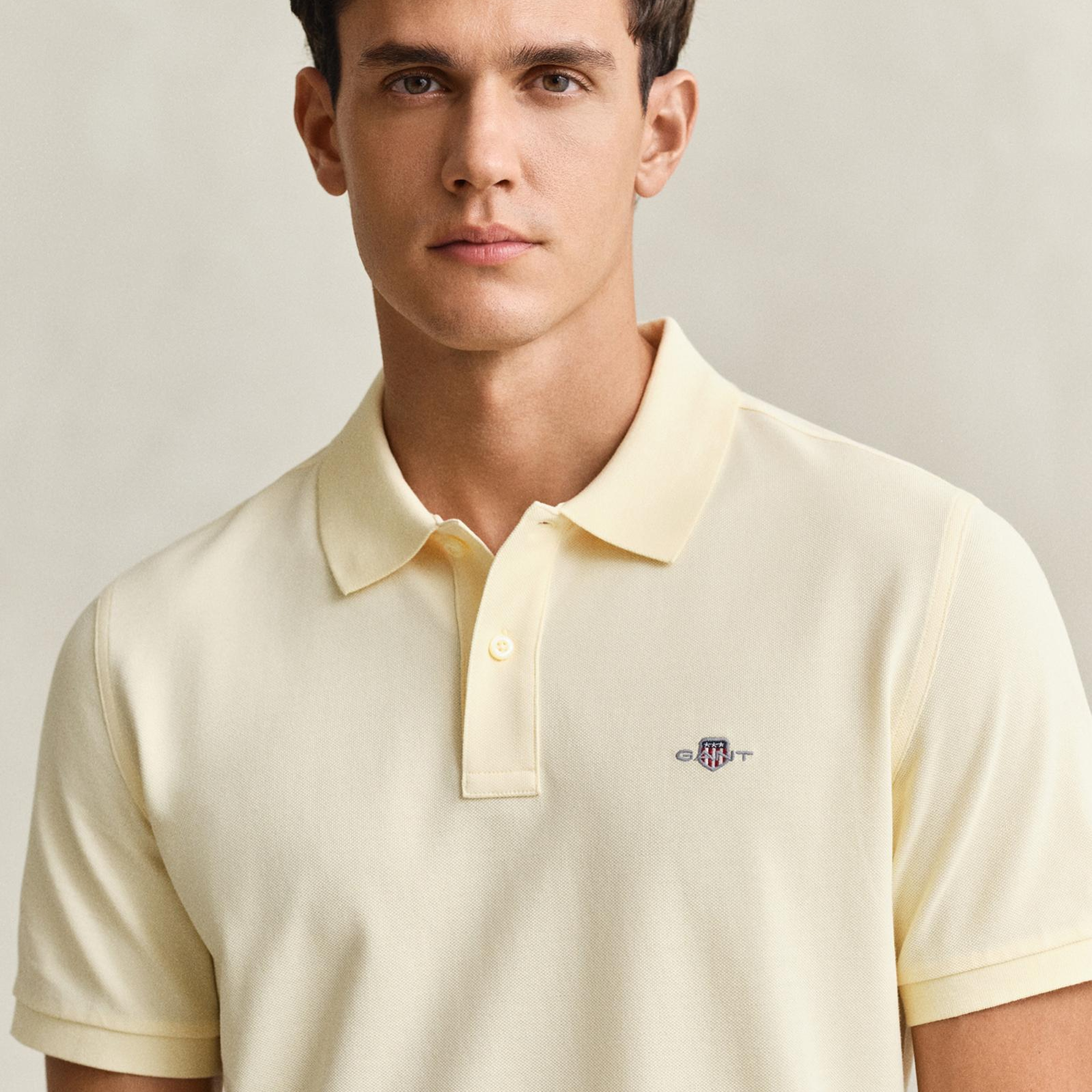GANT Erkek Sarı Regular Fit Logolu Polo Yaka T-Shirt