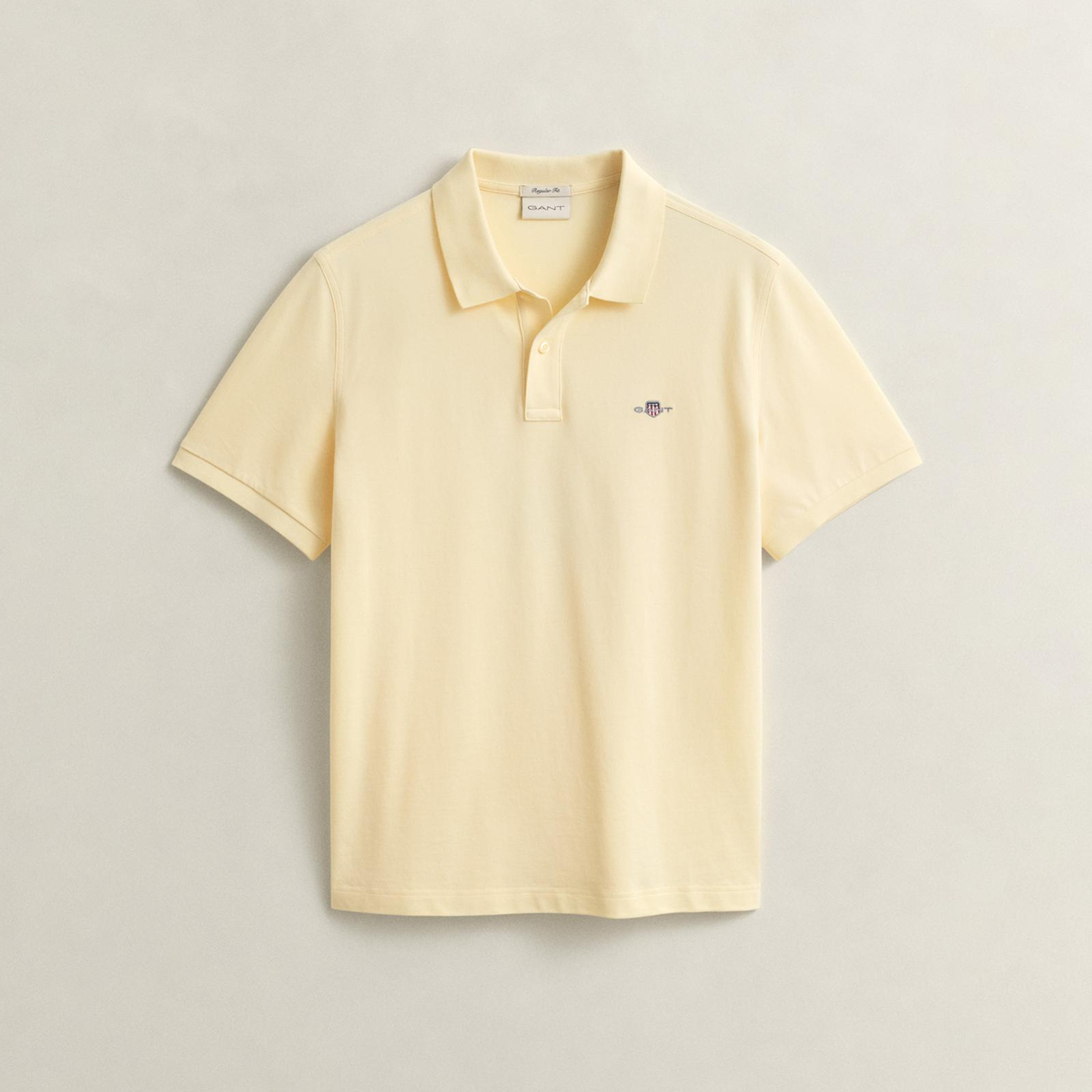 GANT Erkek Sarı Regular Fit Logolu Polo Yaka T-Shirt