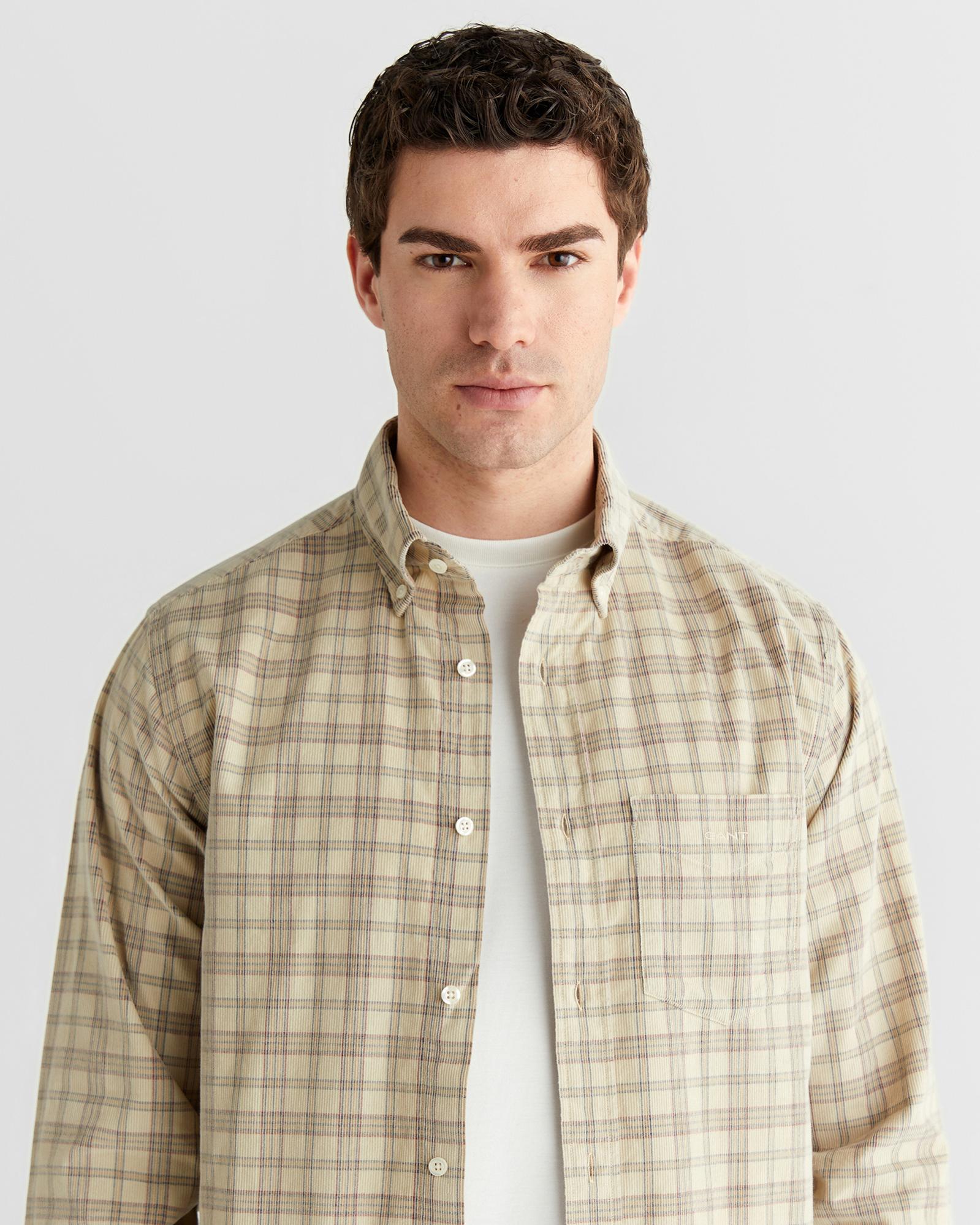 GANT Erkek Bej Regular Fit Düğmeli Gömlek