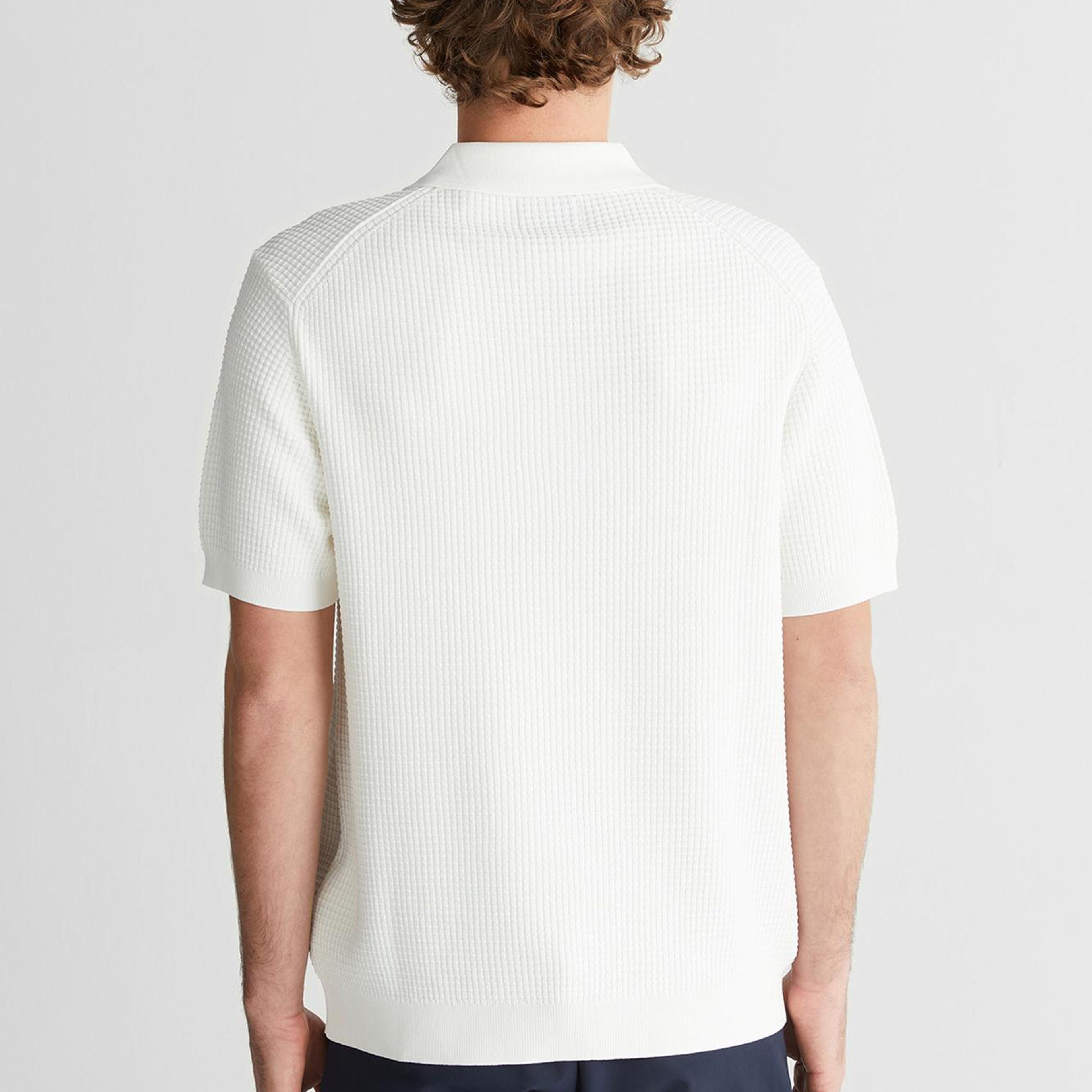 GANT Erkek Beyaz Regular Fit Yarım Fermuarlı Logolu Kazak