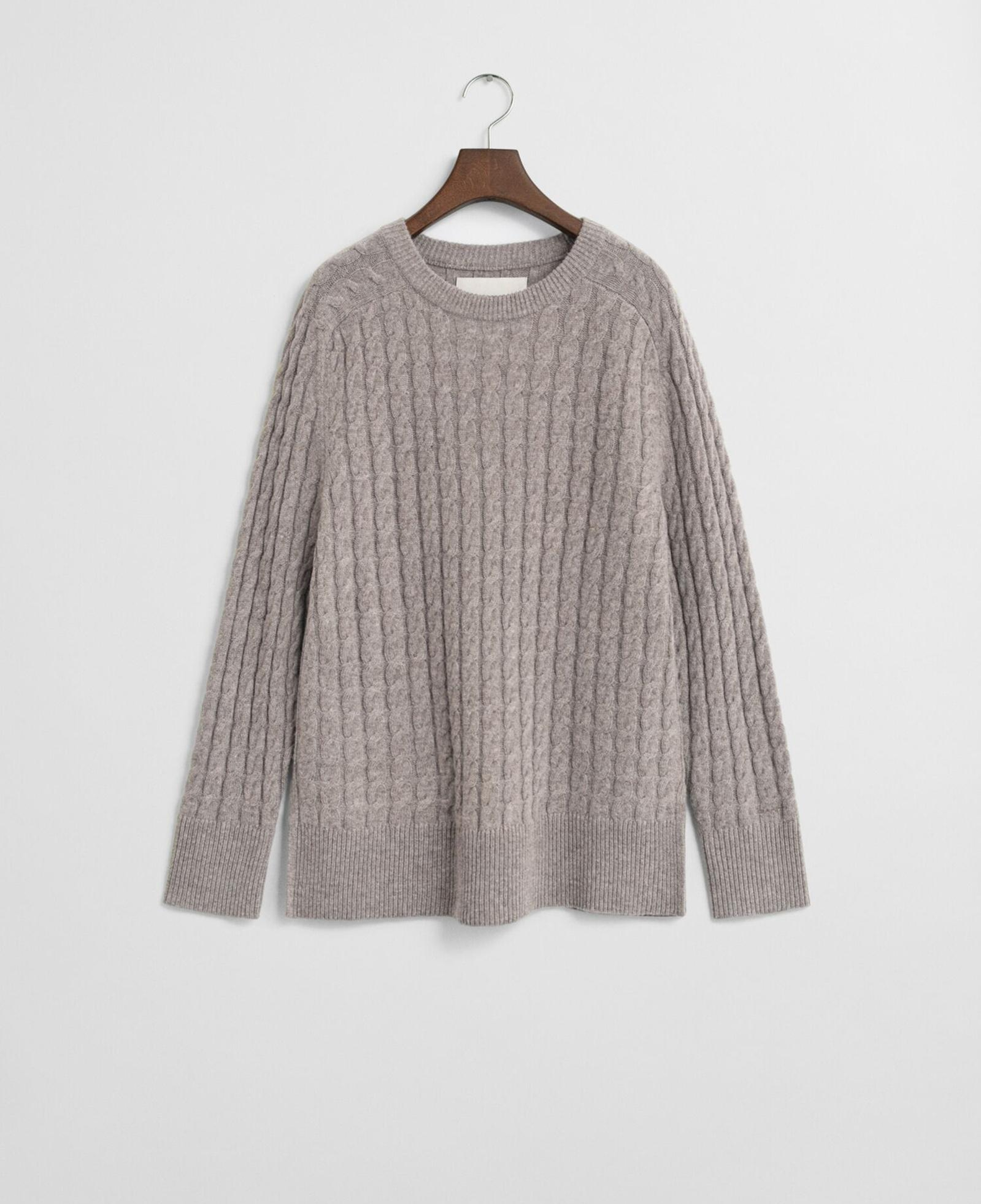 GANT Kadın Bej Relaxed Fit Bisiklet Yaka Triko