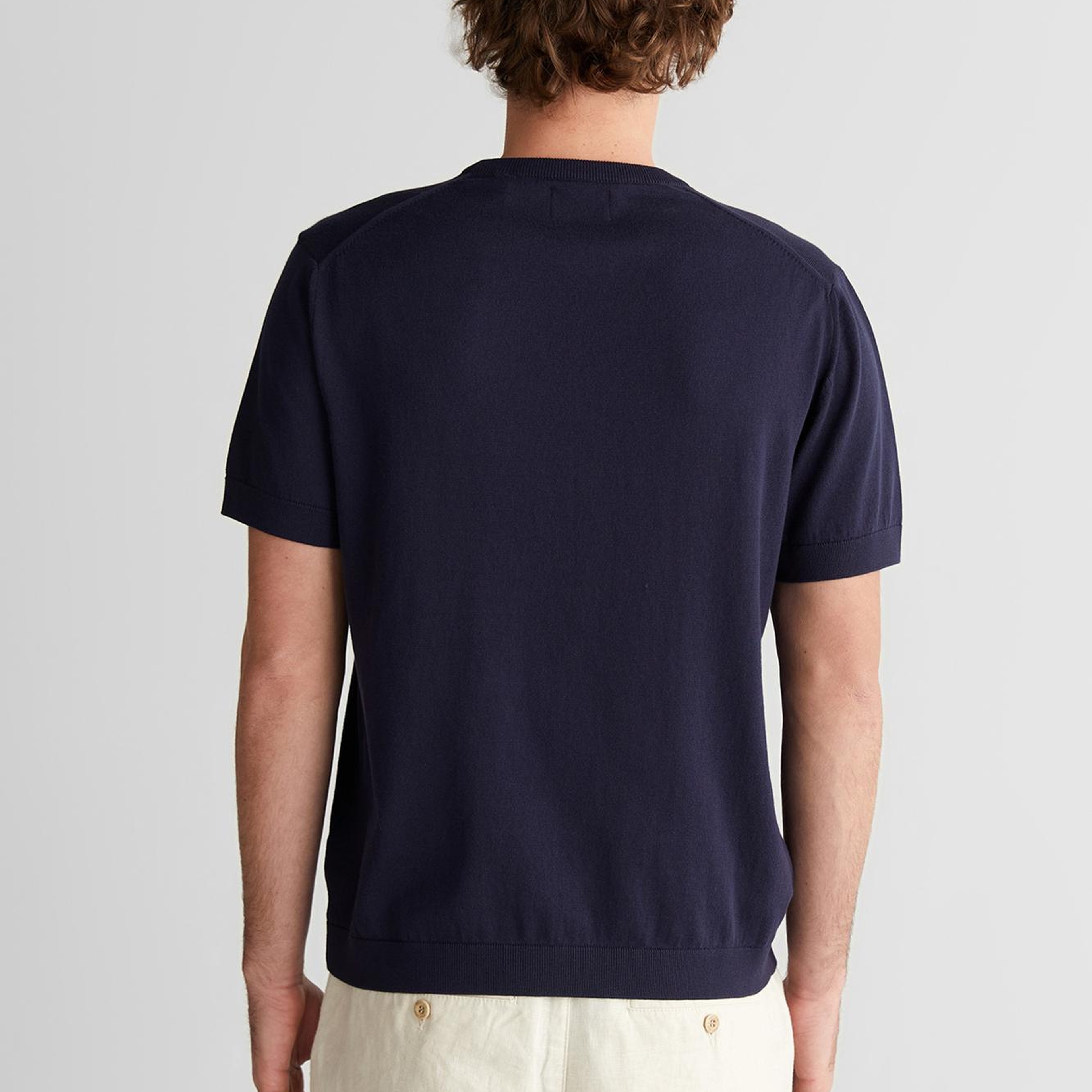 GANT Erkek Lacivert Regular Fit Bisiklet Yaka Logolu Kazak