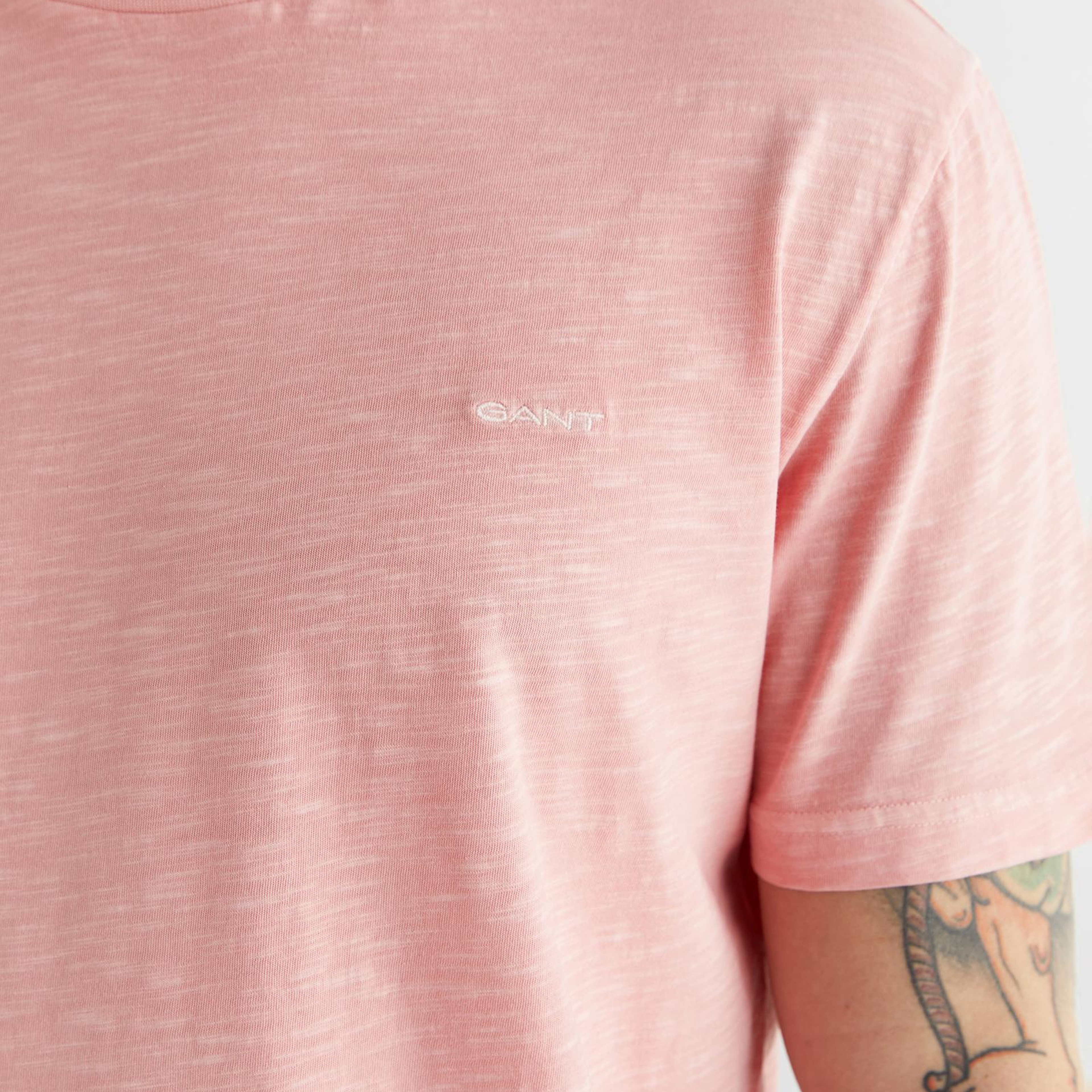 GANT Erkek Pembe Bisiklet Yaka Regular Fit T-Shirt