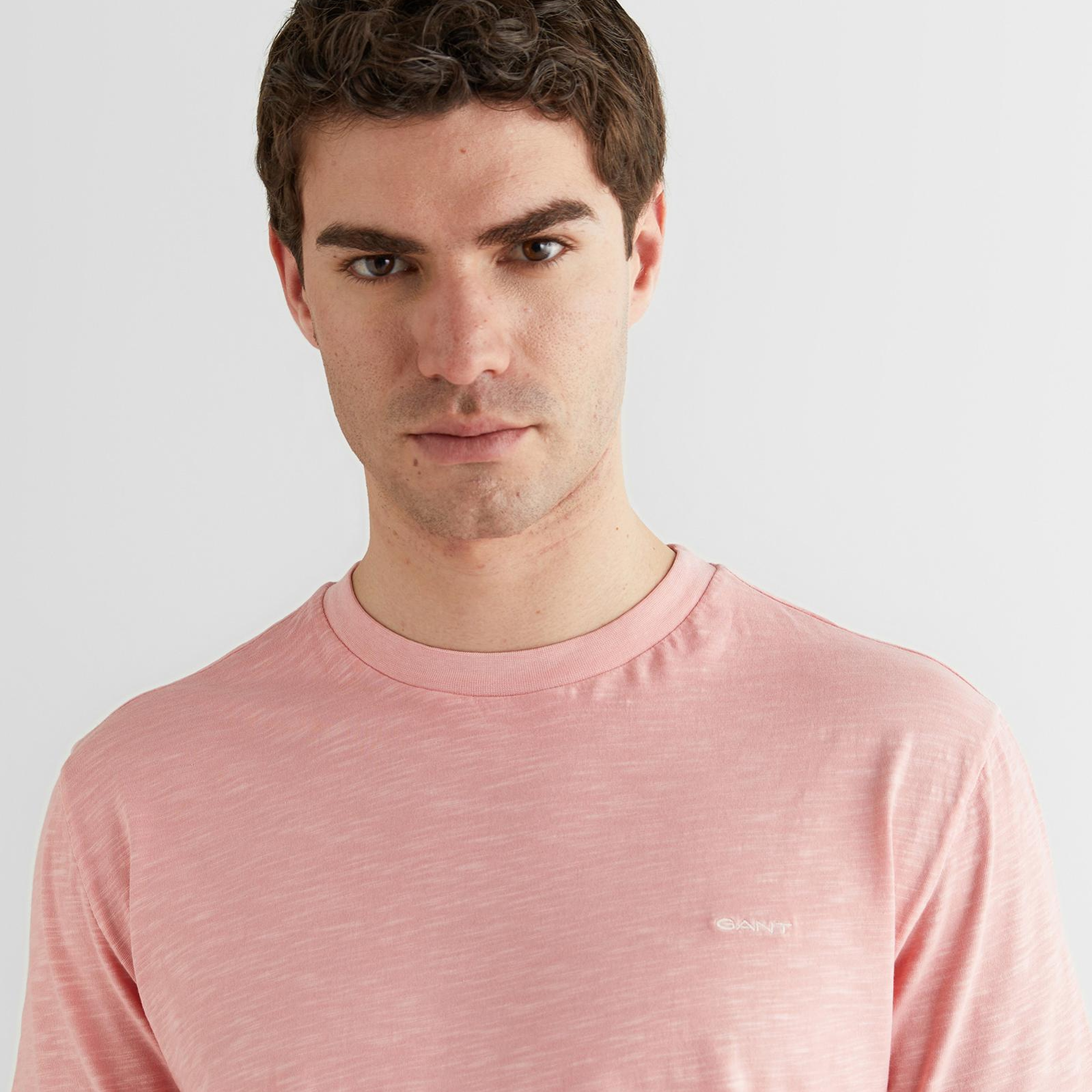 GANT Erkek Pembe Bisiklet Yaka Regular Fit T-Shirt