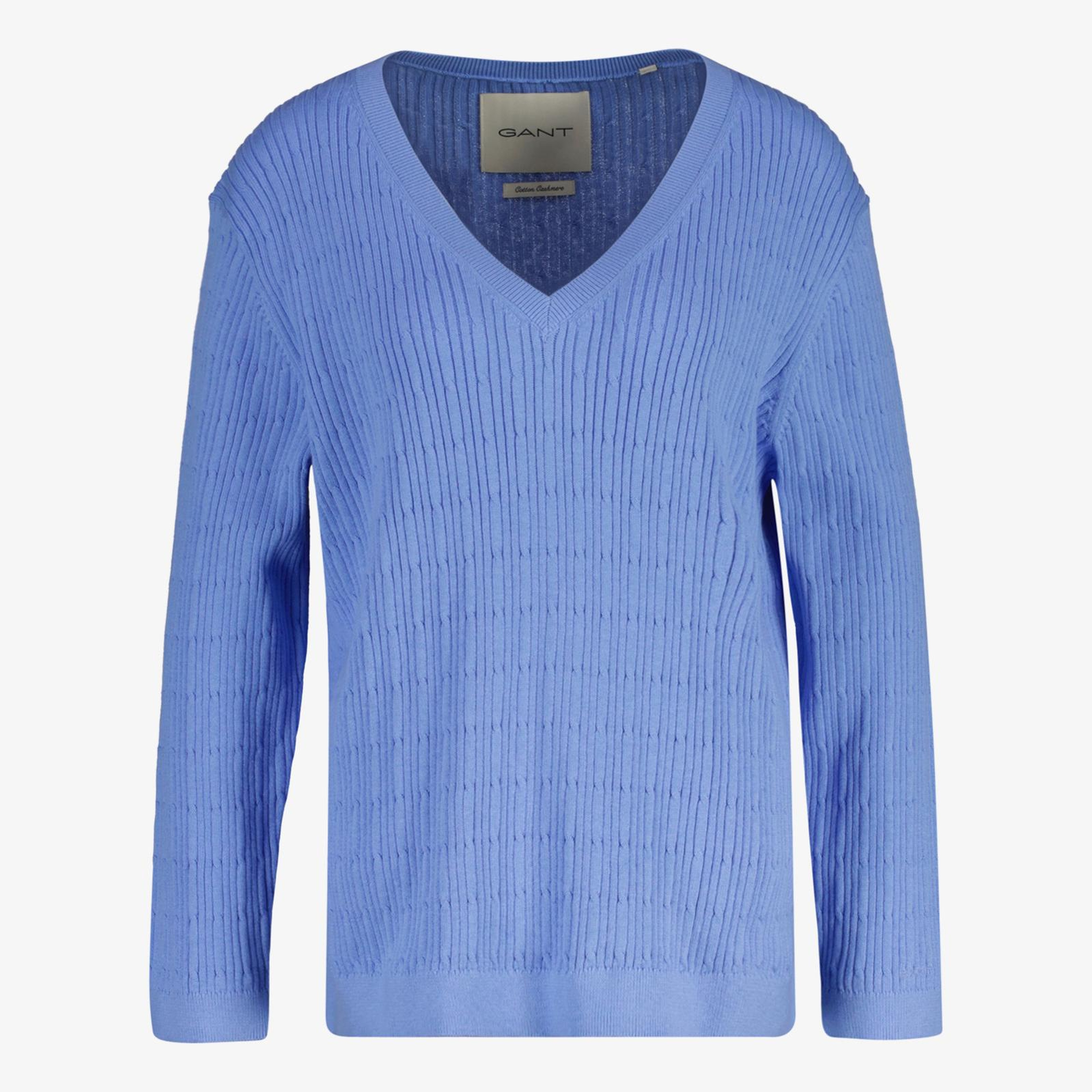 GANT Kadın Mavi Regular Fit V Yaka Kazak