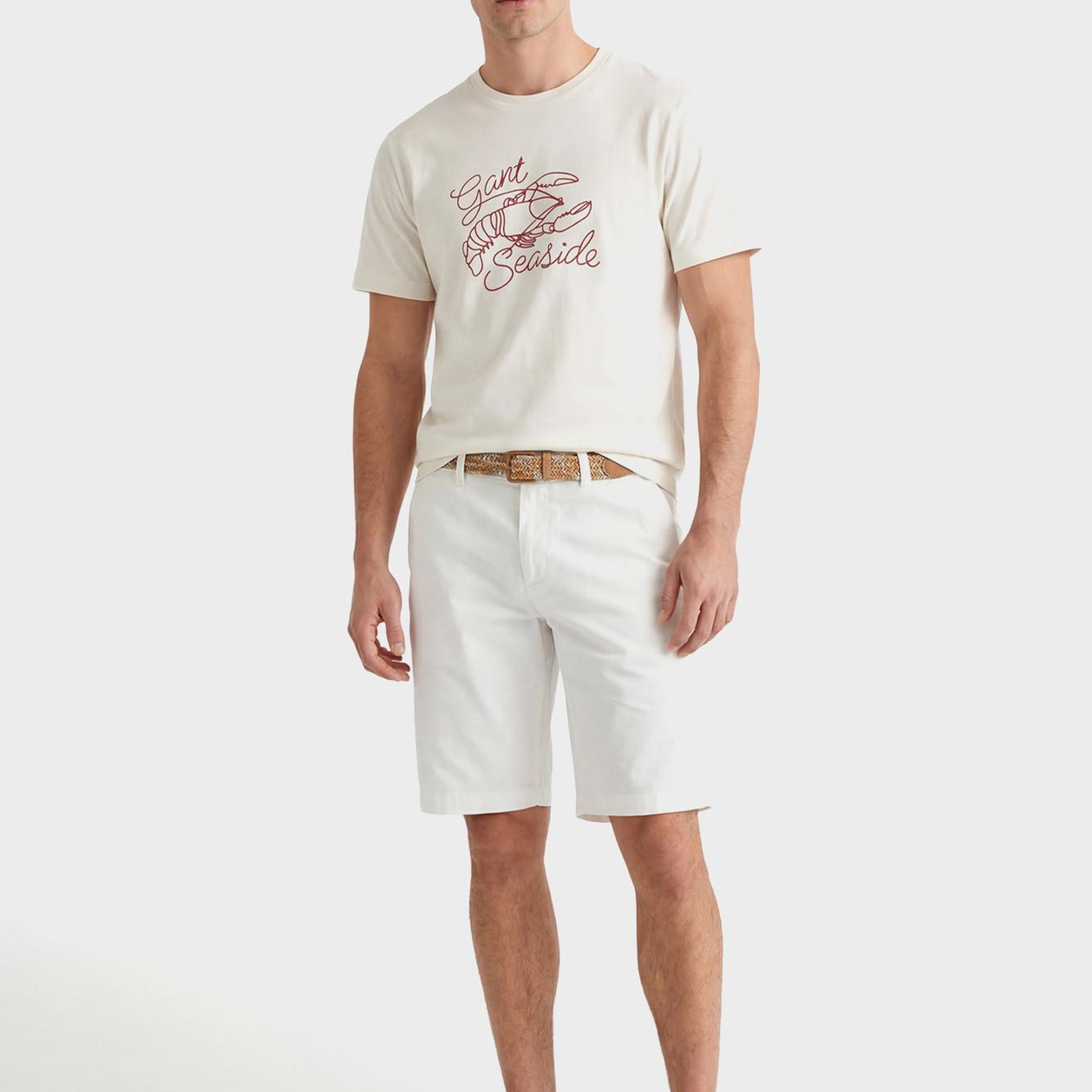 GANT Erkek Krem Bisiklet Yaka Regular Fit T-Shirt