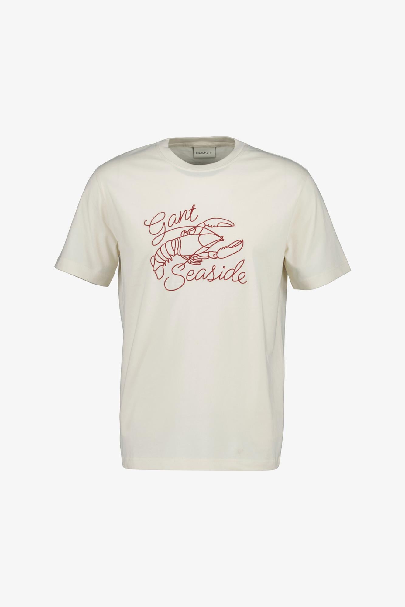 GANT Erkek Krem Bisiklet Yaka Regular Fit T-Shirt