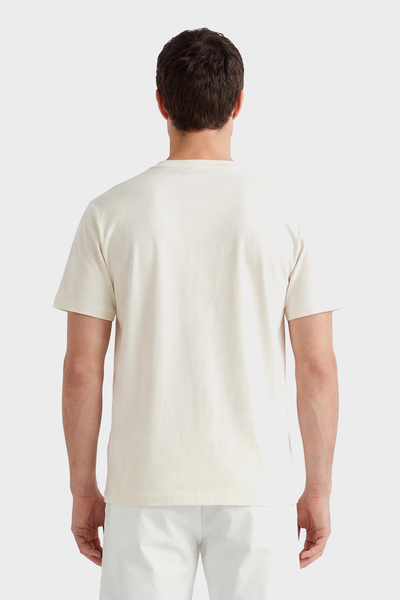 GANT Erkek Krem Bisiklet Yaka Regular Fit T-Shirt