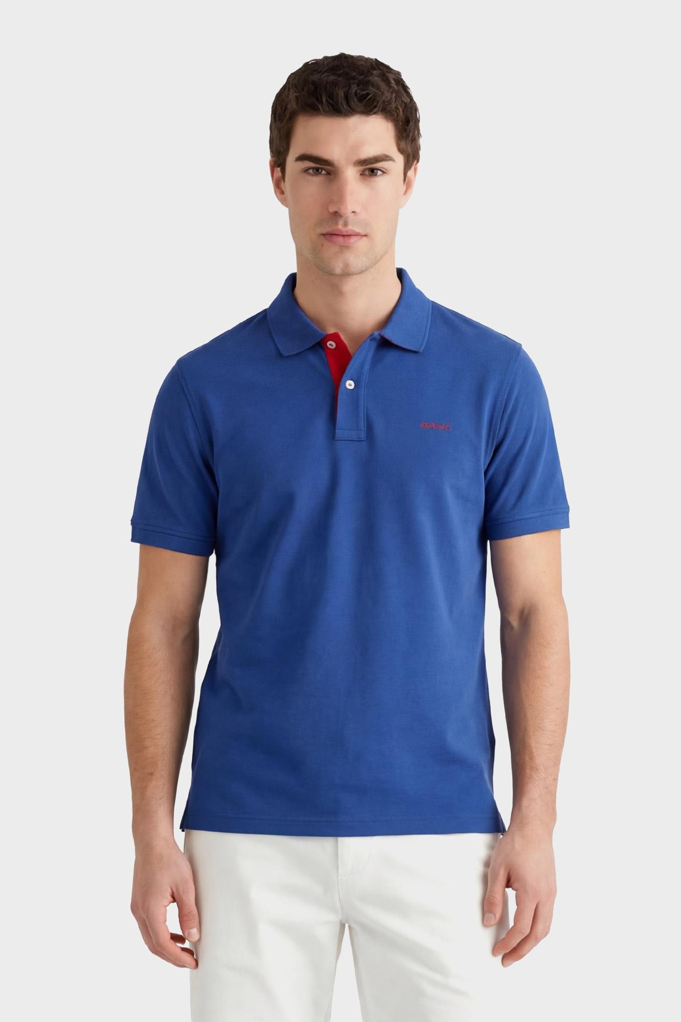 GANT Erkek Mavi Regular Fit Polo Yaka T-Shirt