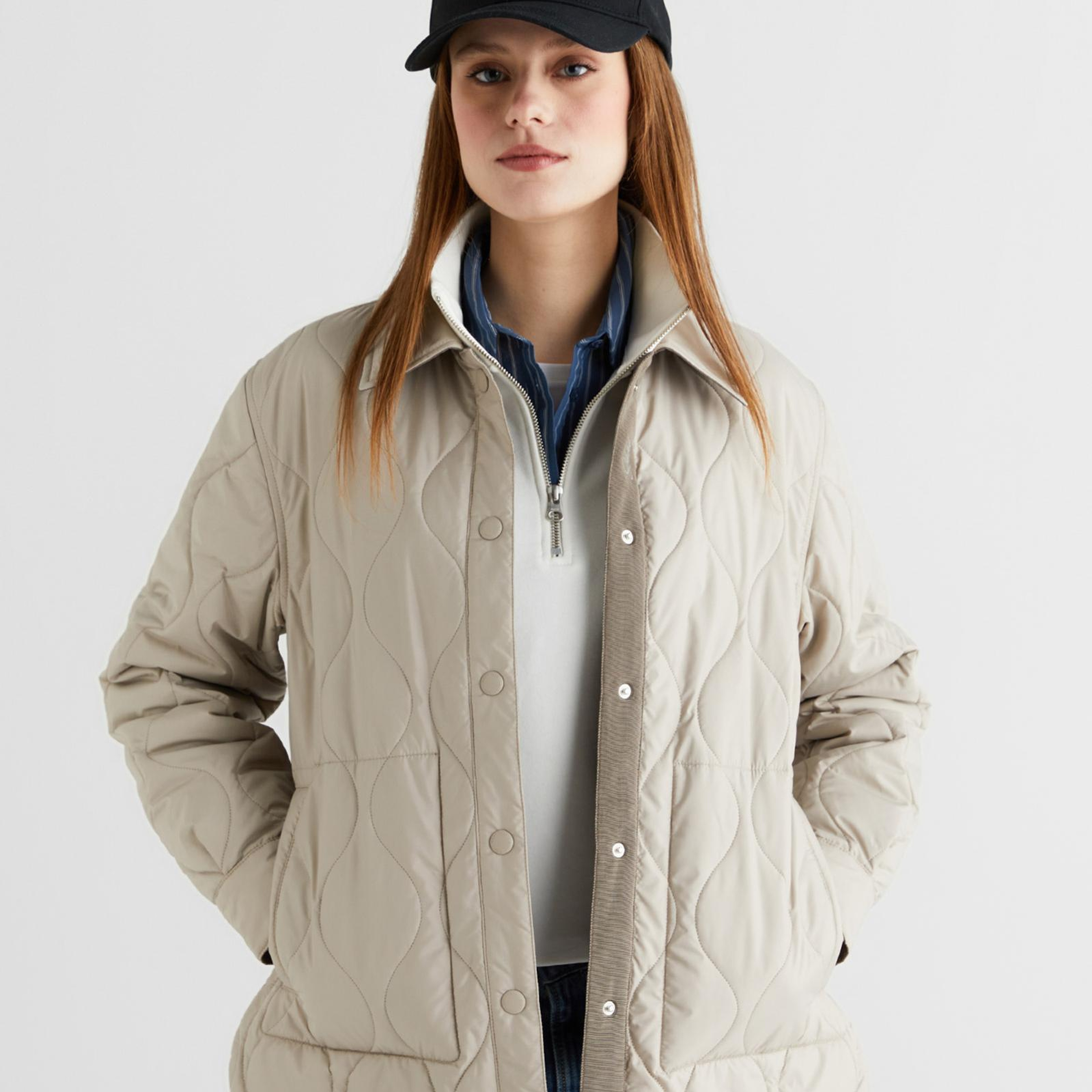 GANT Kadın Bej Gömlek Yaka Ceket