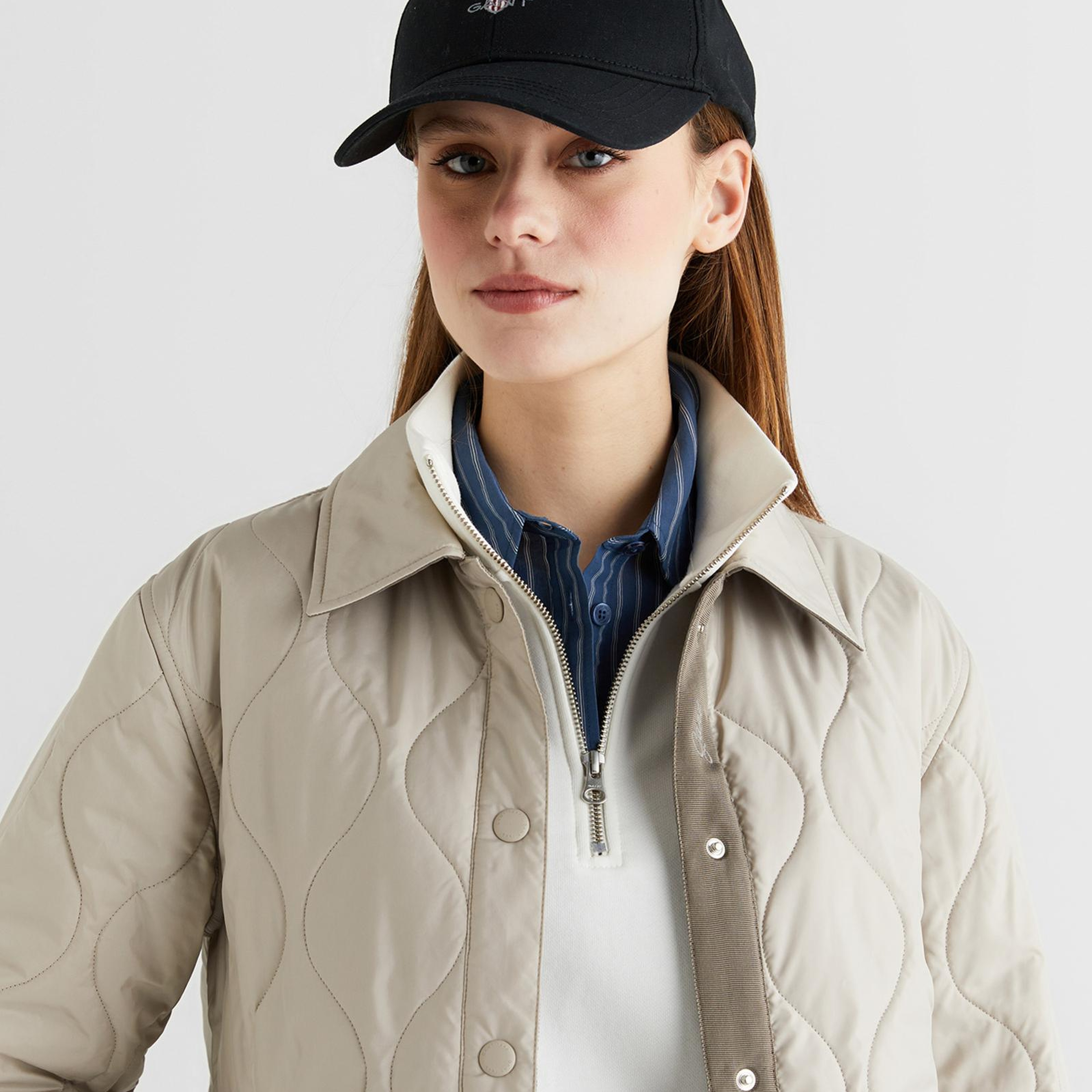 GANT Kadın Bej Gömlek Yaka Ceket