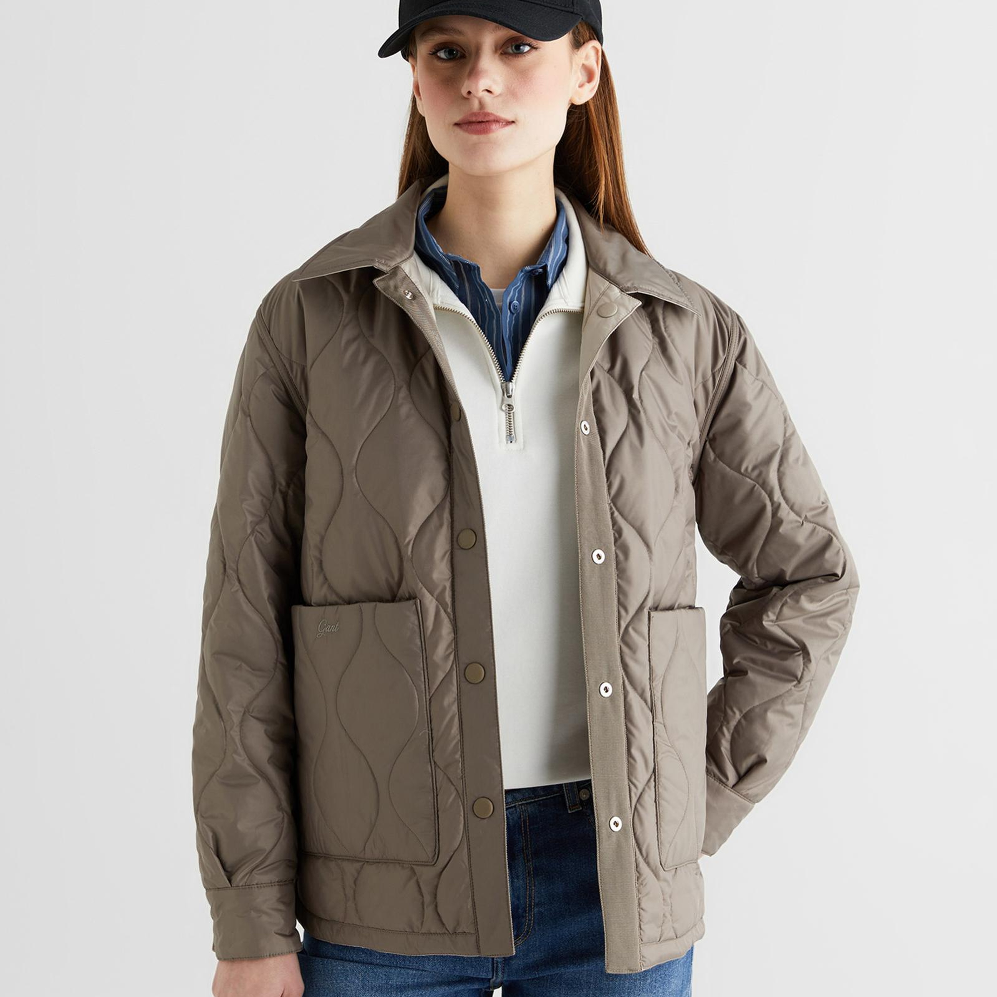 GANT Kadın Bej Gömlek Yaka Ceket