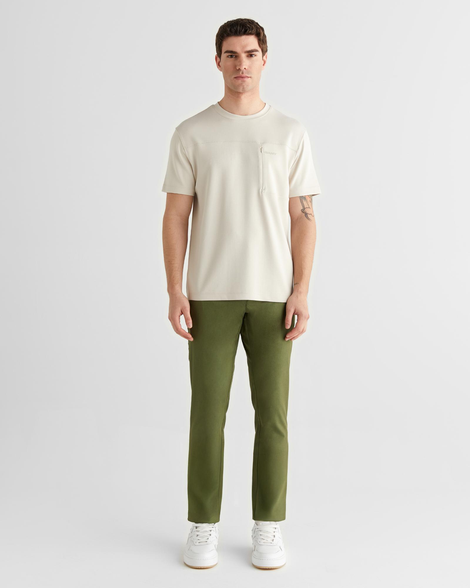 GANT Erkek Krem Bisiklet Yaka Regular Fit T-Shirt