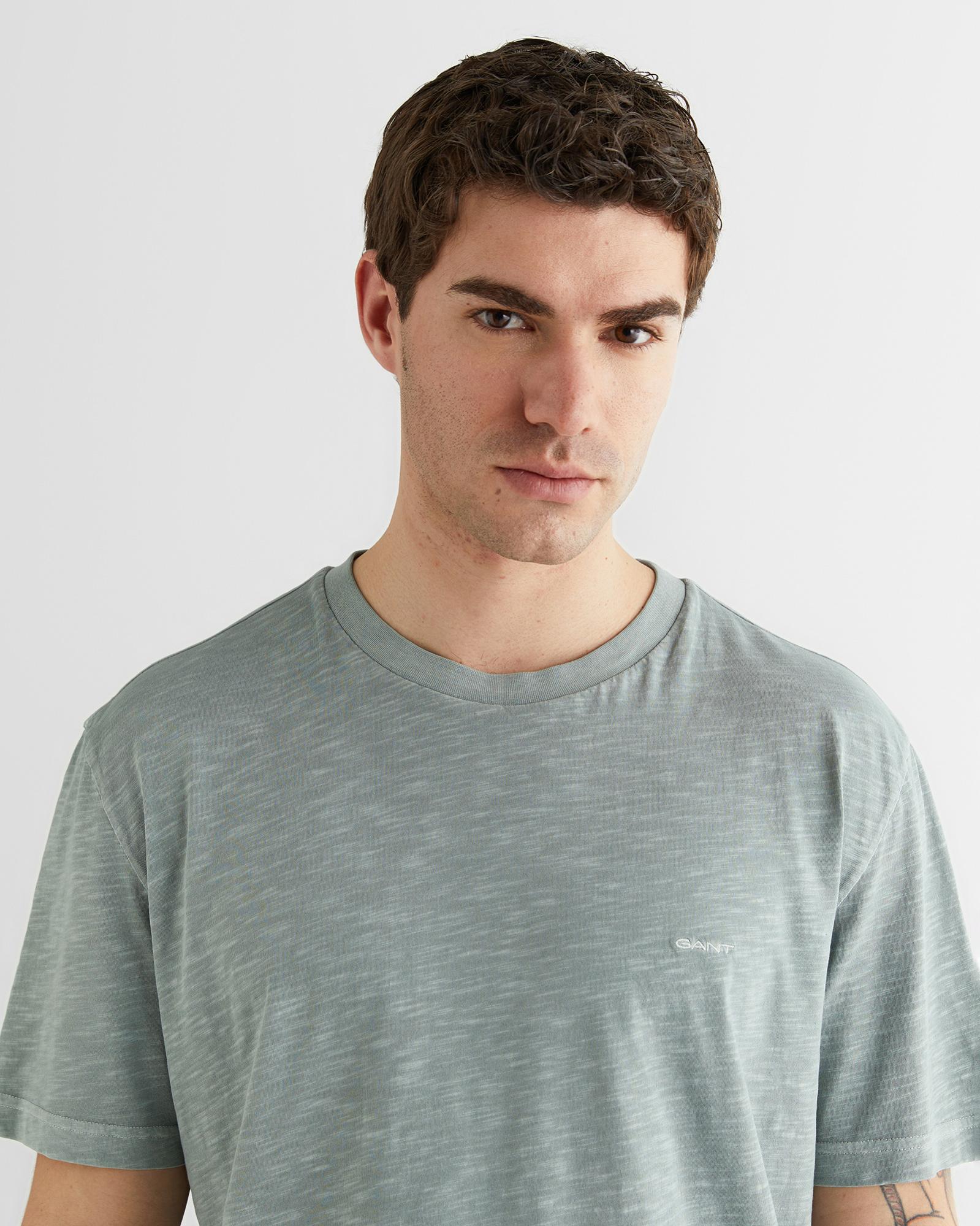 GANT Erkek Yeşil Bisiklet Yaka Regular Fit T-Shirt