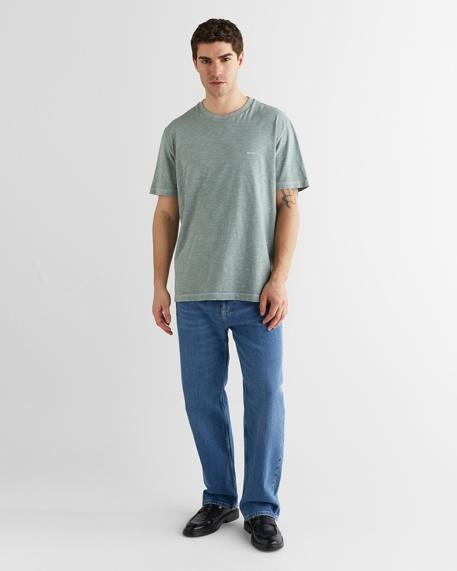 GANT Erkek Yeşil Bisiklet Yaka Regular Fit T-Shirt